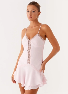 Roya Mini Dress - Pink Bold Simplicity Layering Fit