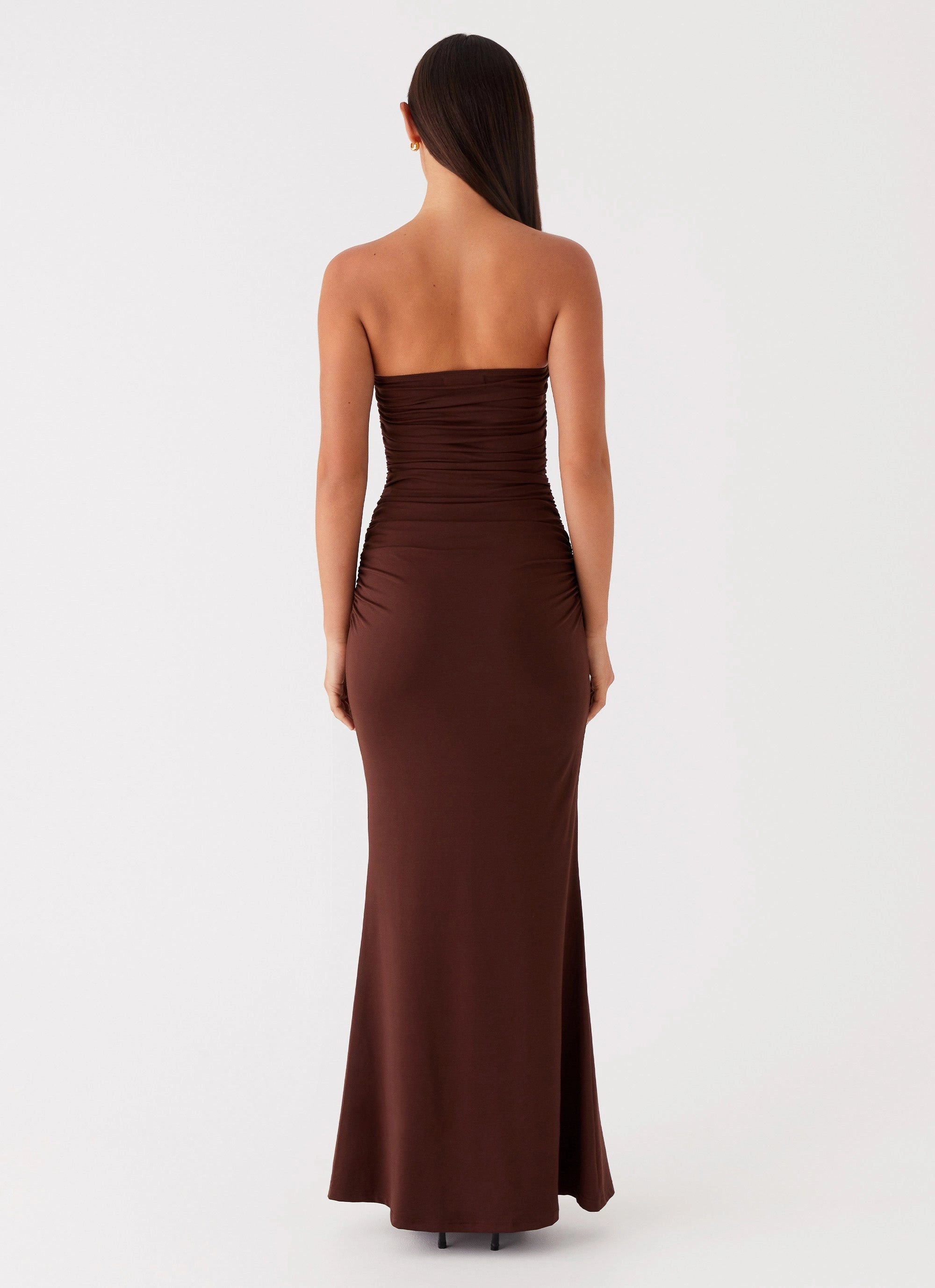 Rudy Maxi Dress - Brown Silky Finish