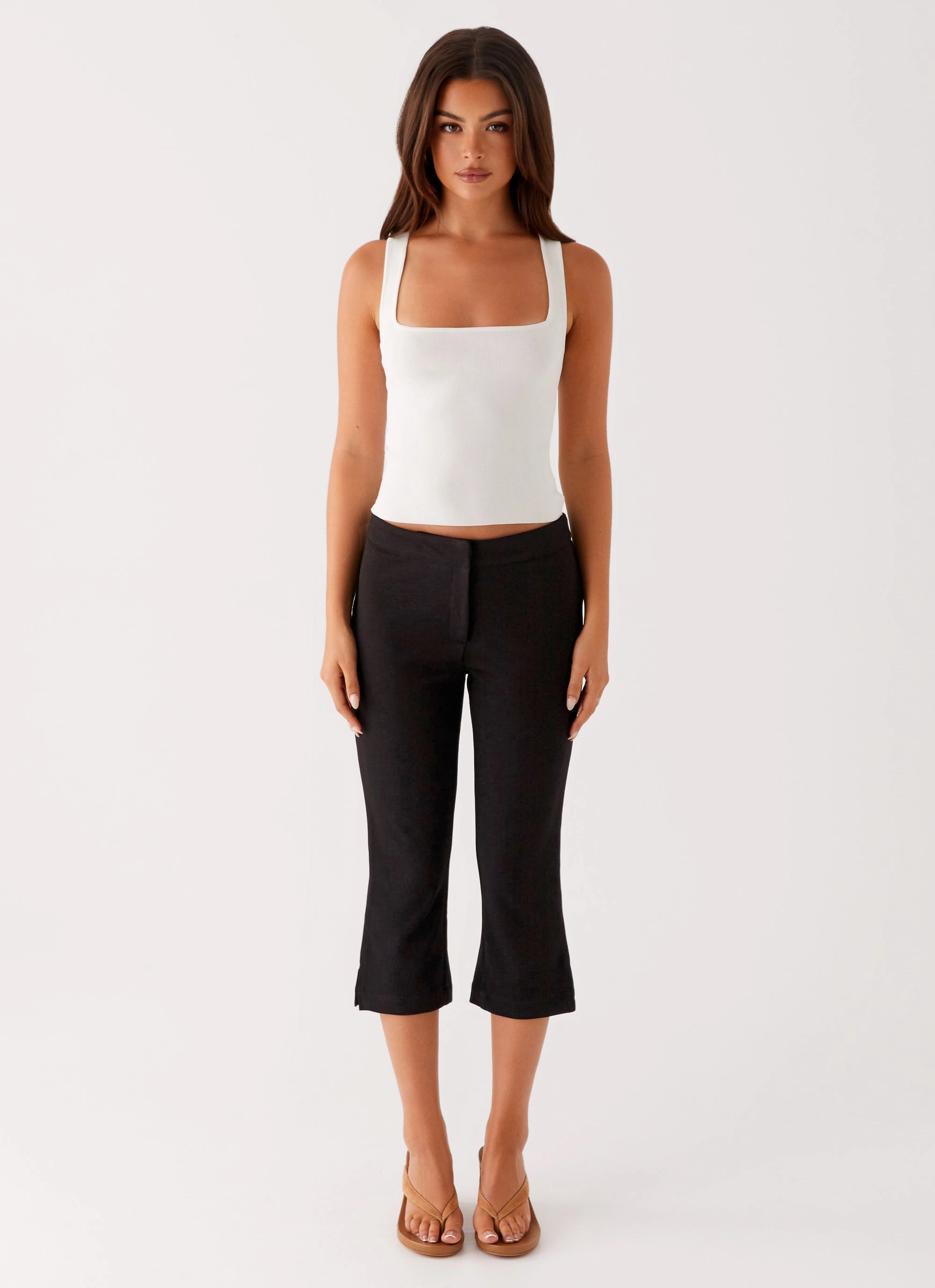 Rue Capri Pants - Black Street Active Mesh Lined