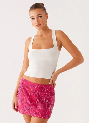 Classic Design Adored By You Mini Skirt - Fuchsia