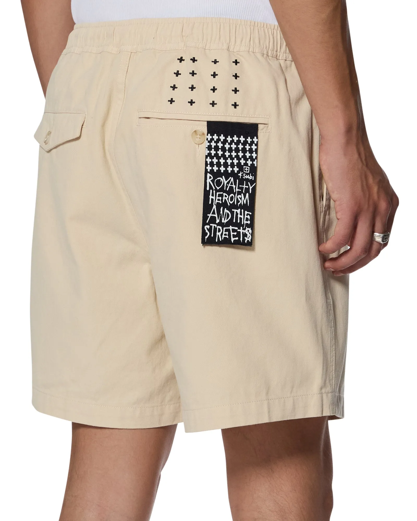 RUGGER SHORT NATURAL Durable Hem Finishing Anti Pill Surface