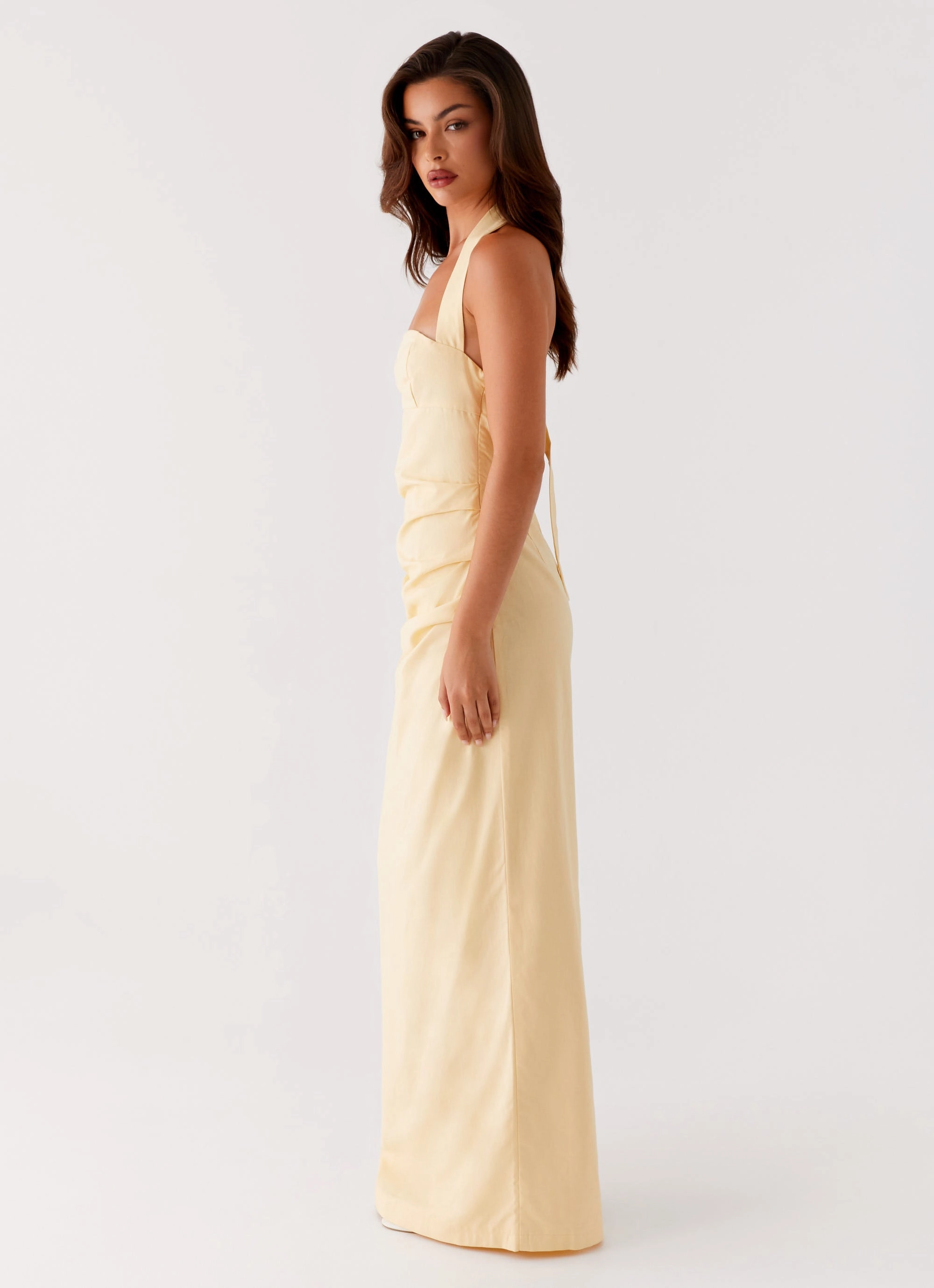 Pure Tone Rumour Has it Maxi Dress - Yellow