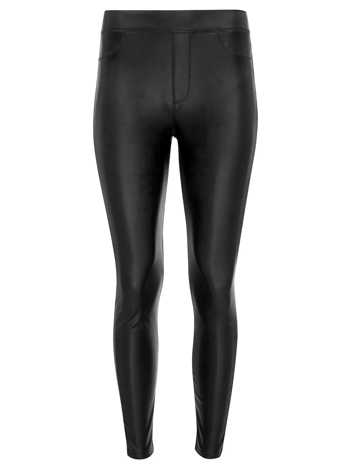 Chilly Wear Double Stitched Seams Runway Semi High Rise Legging Slick Black