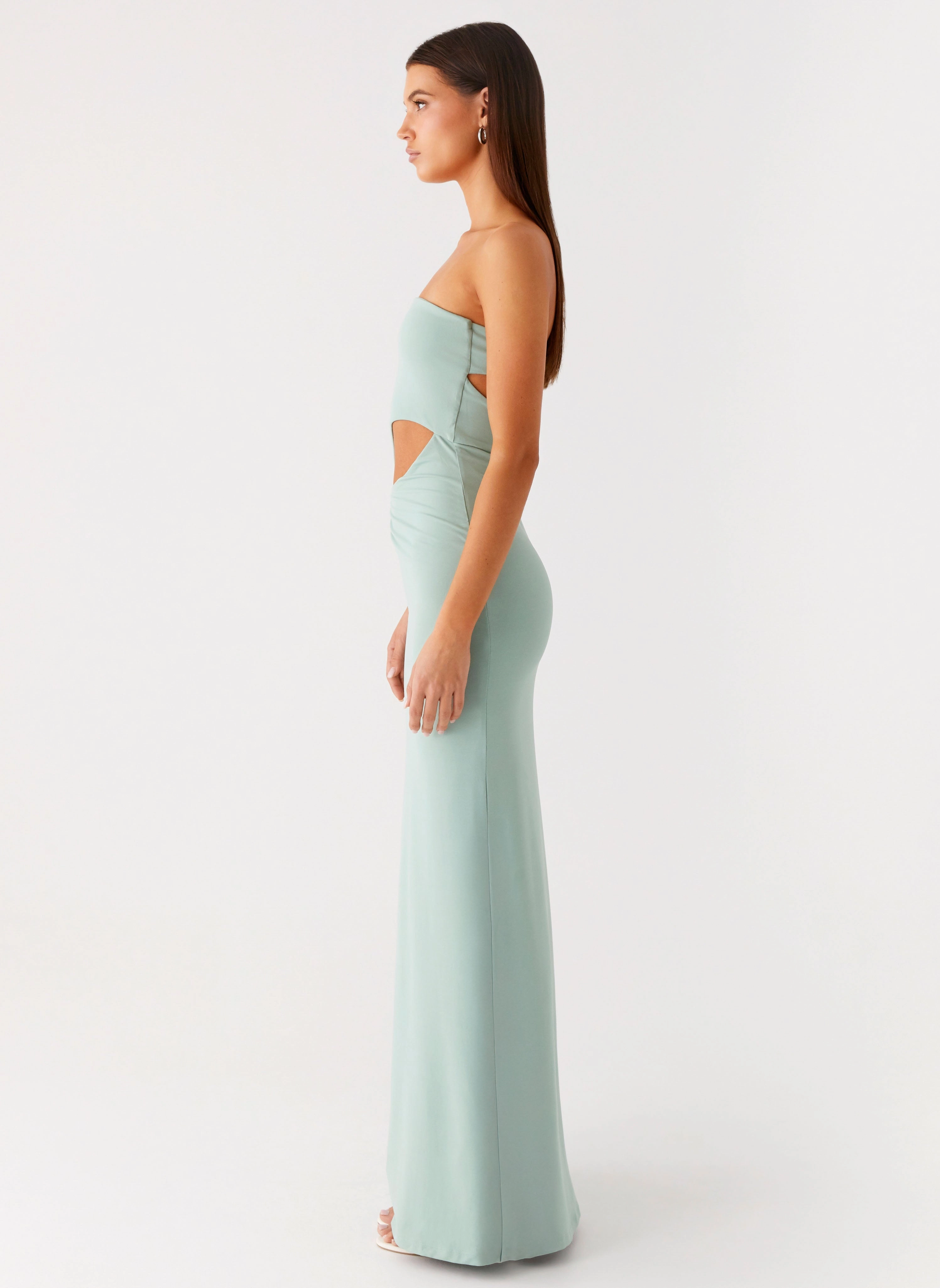 Laurella Maxi Dress - Sage Wide Hemline Modest Look