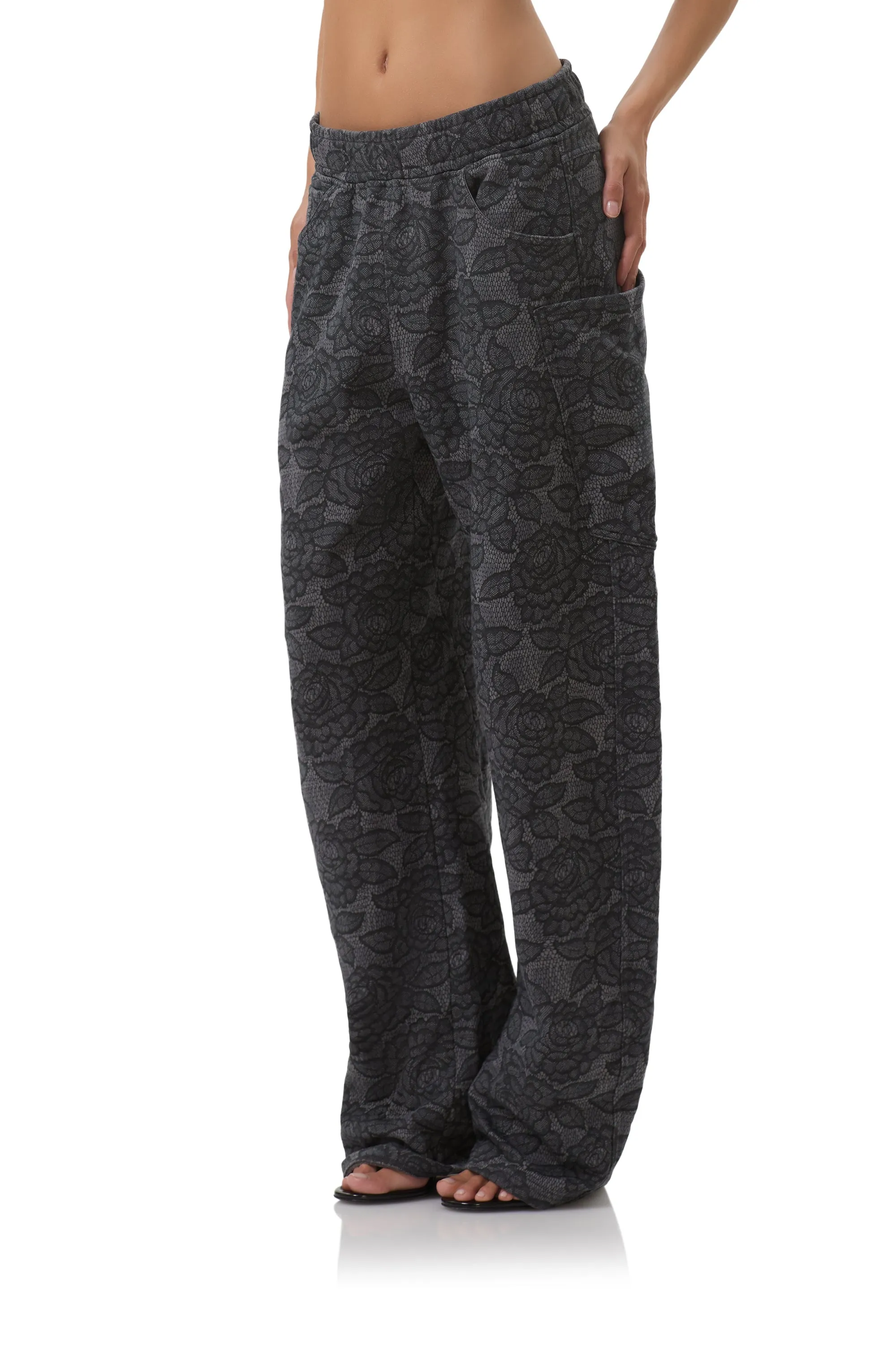 Layered Style Ryan Barrel Sweatpant - Black Lace