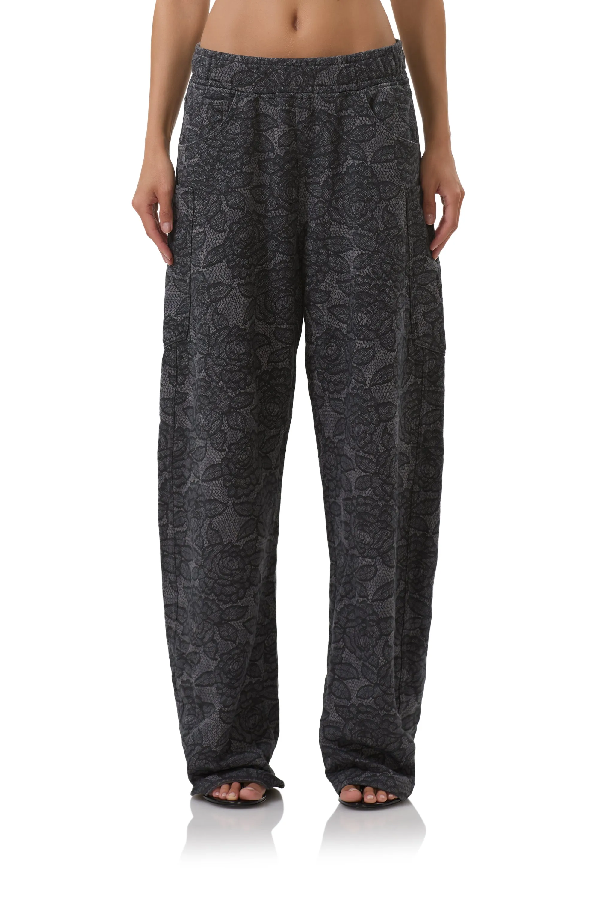 Breathable mesh Ryan Barrel Sweatpant - Black Lace