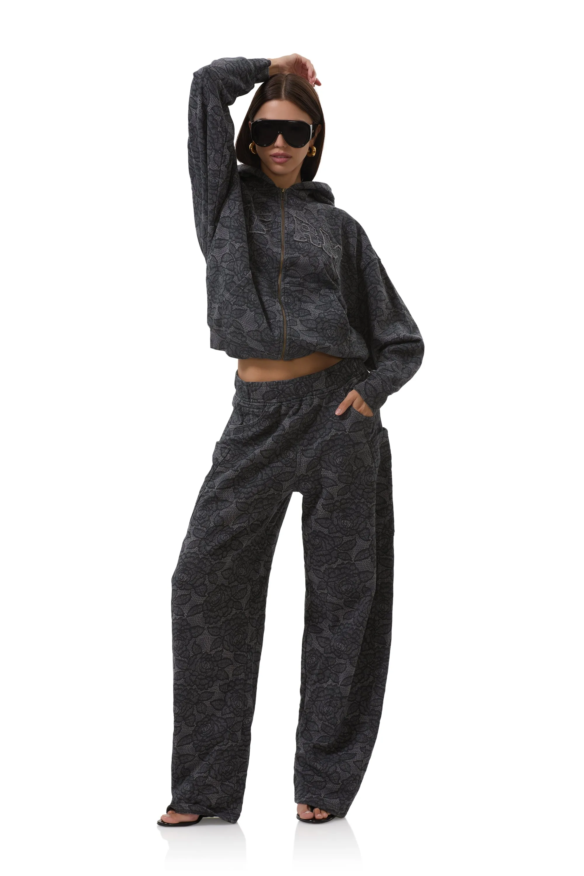 Ryan Barrel Sweatpant - Black Lace Everyday Comfort Wear Multipurpose Design
