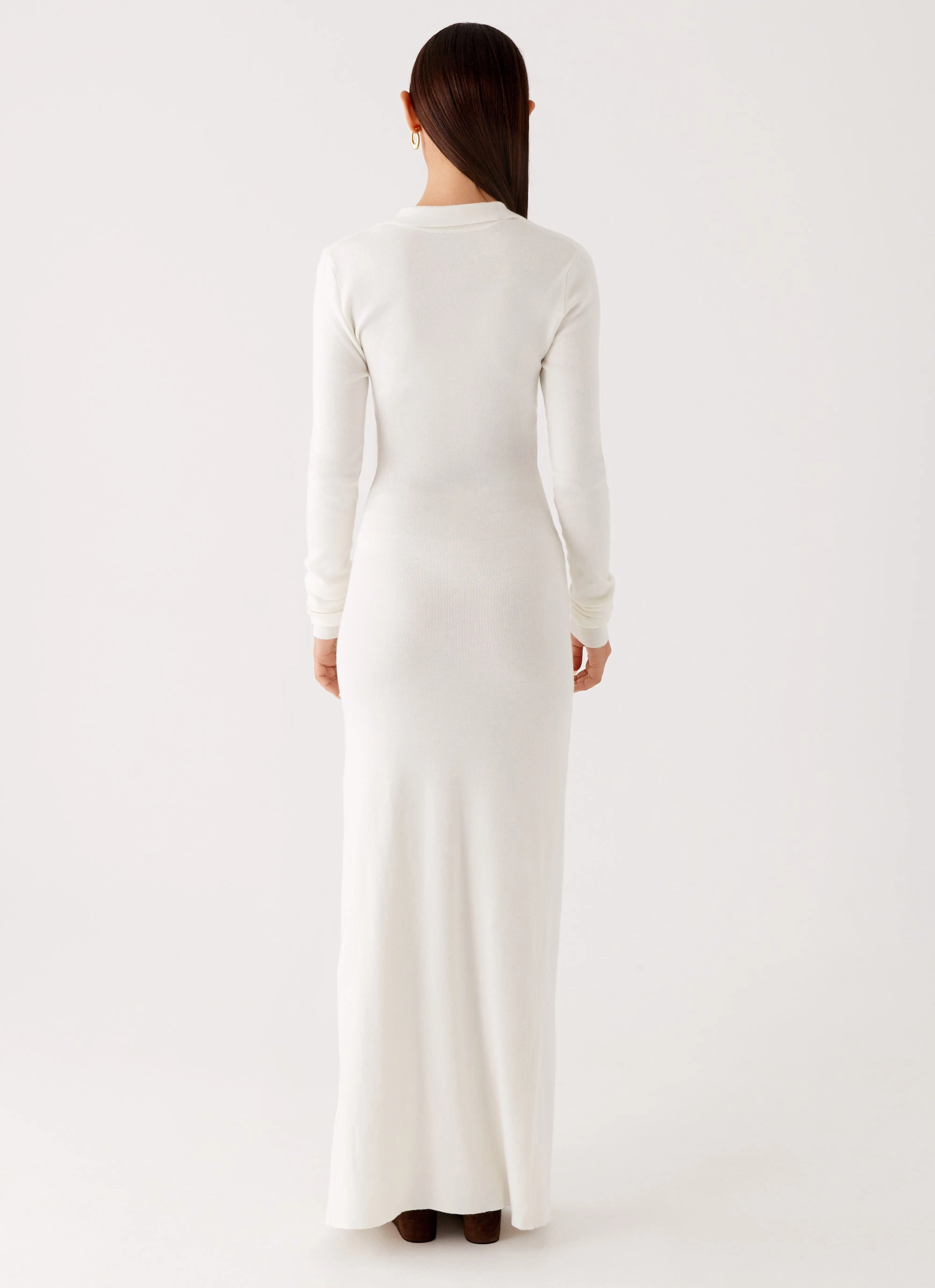 All Season Mid layer Sabetha Knit Maxi Dress - White