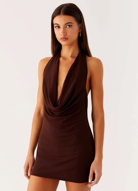 Saffron Skies Mini Dress - Chocolate Calm Flow