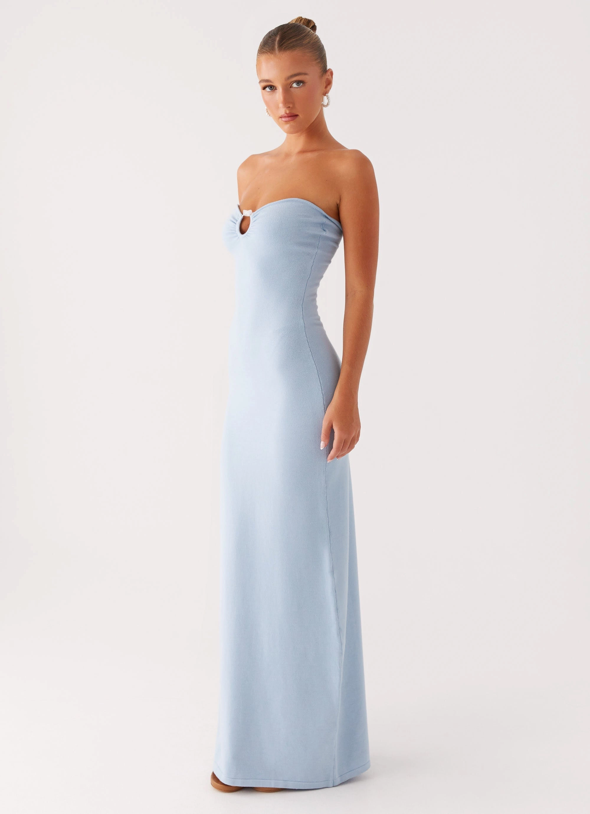 Neutral Look Everyday Use Samson Knit Maxi Dress - Blue