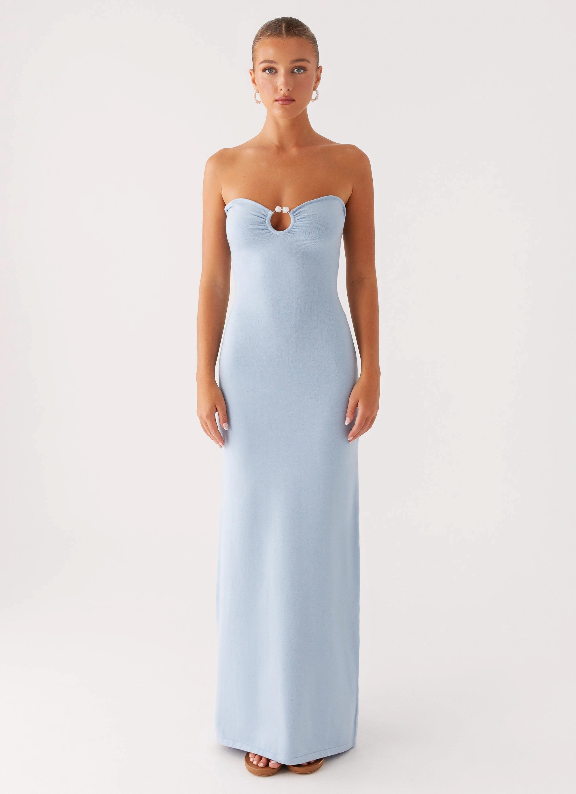 Samson Knit Maxi Dress - Blue Lined interior Sage Glow