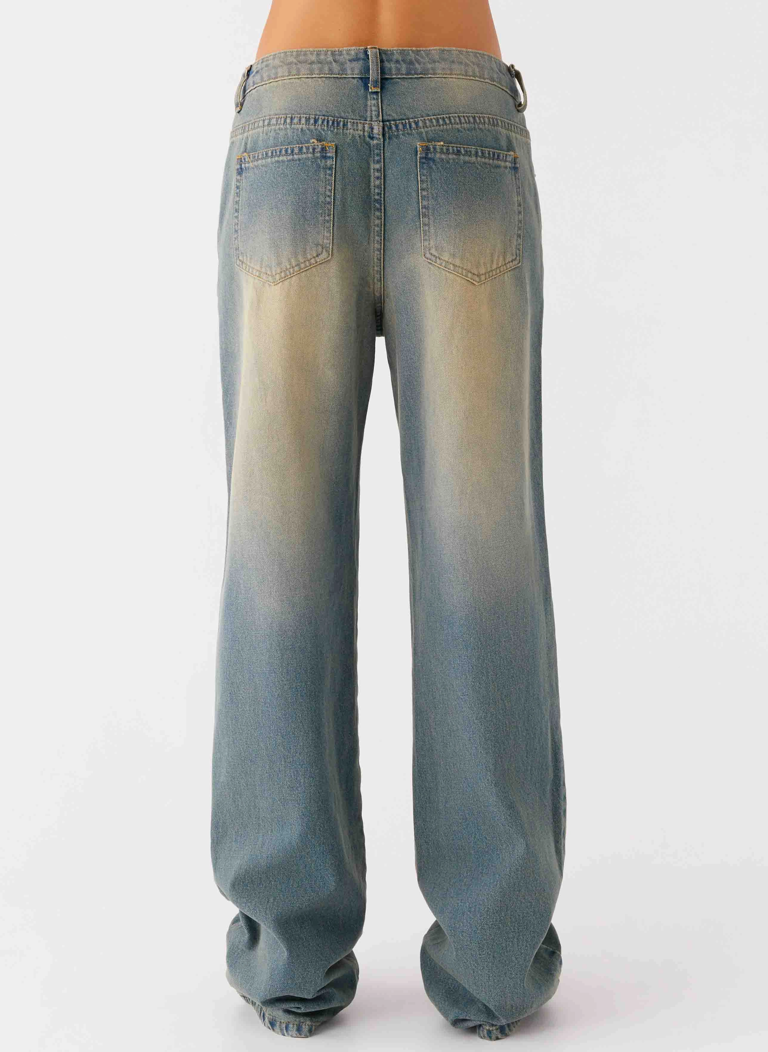 San Diego Straight Leg Jeans - Blue Wash Lightweight Parent Style Durable