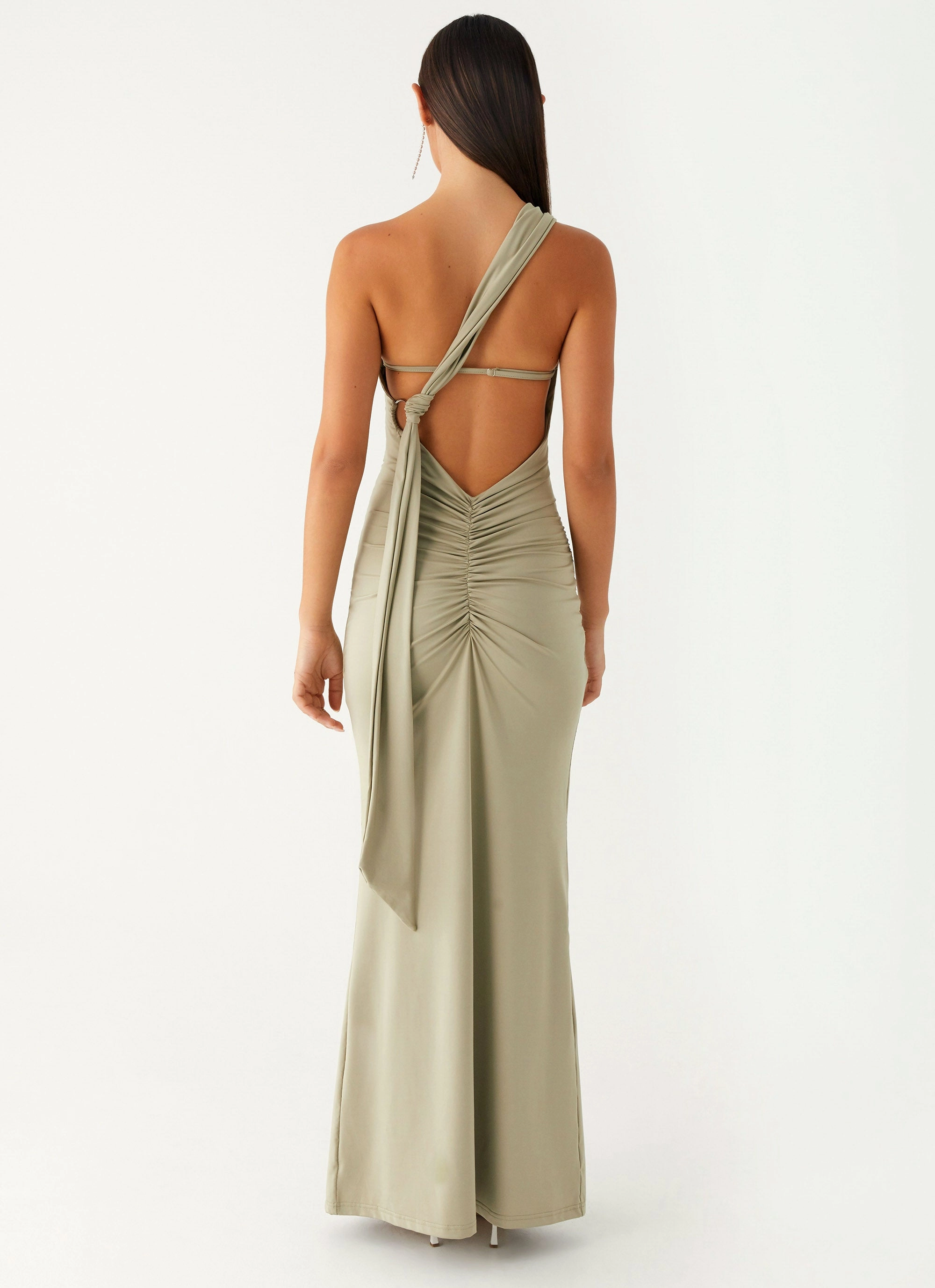 Christie Maxi Dress - Sage Beaded-Edge Sleek Motion