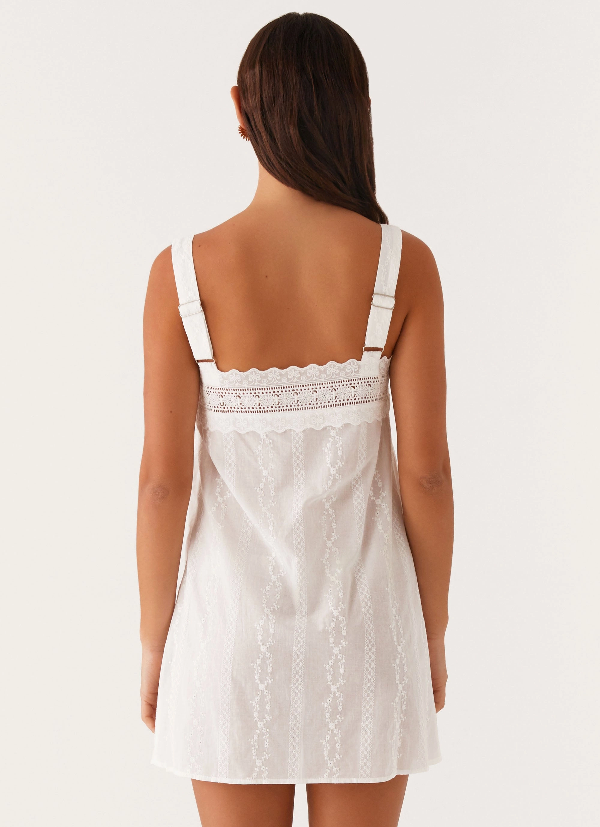 Calla Broderie Mini Dress - White Lightwear Look