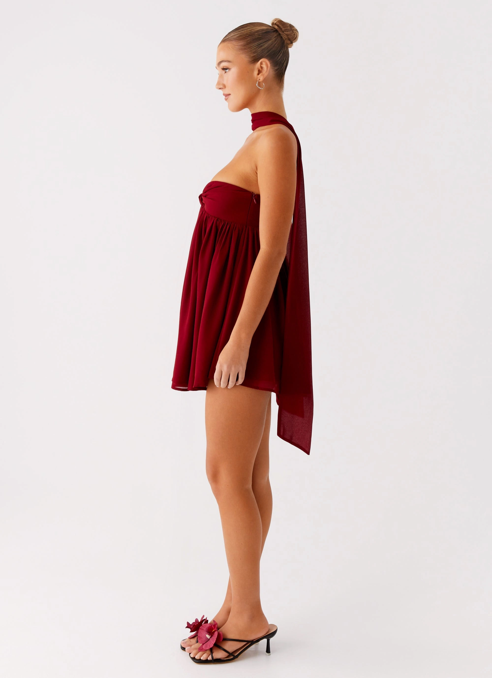 Saturn Mini Dress - Maroon spring fashion Elegant formal piece