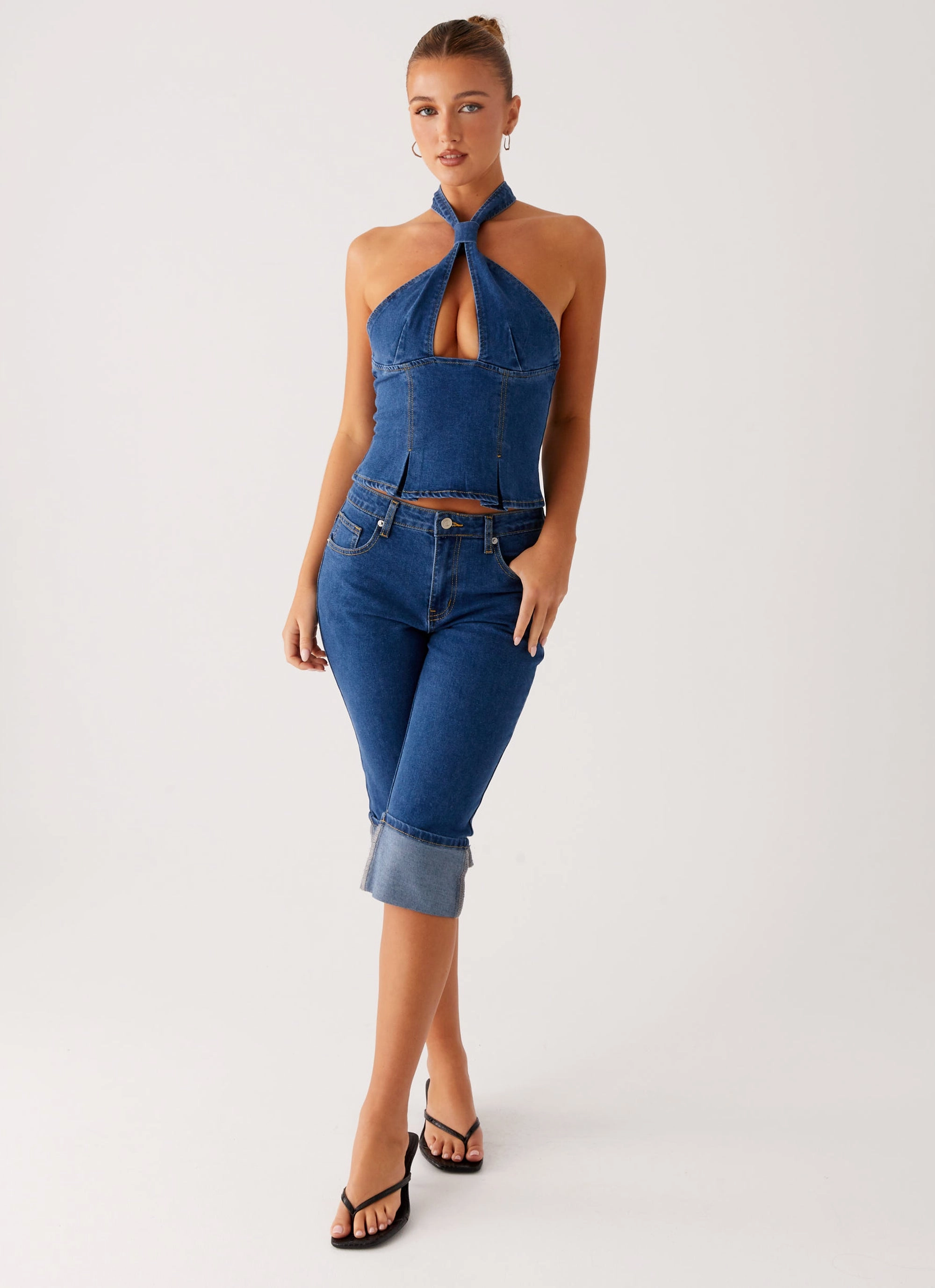 Foundation Piece Saylor Denim Capri Jeans - Indigo