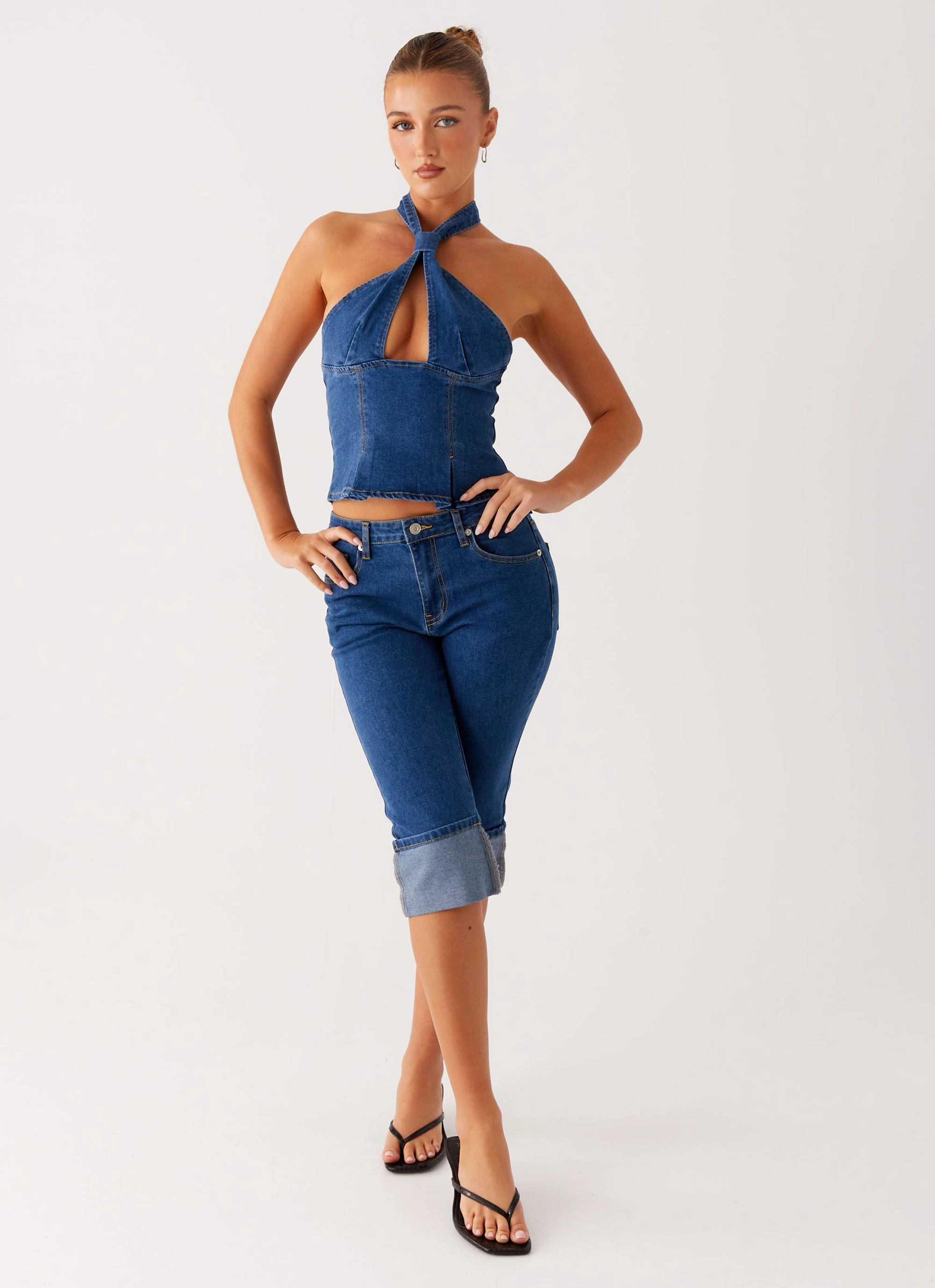 Saylor Denim Capri Jeans - Indigo Low Maintenance Denim Daily Look