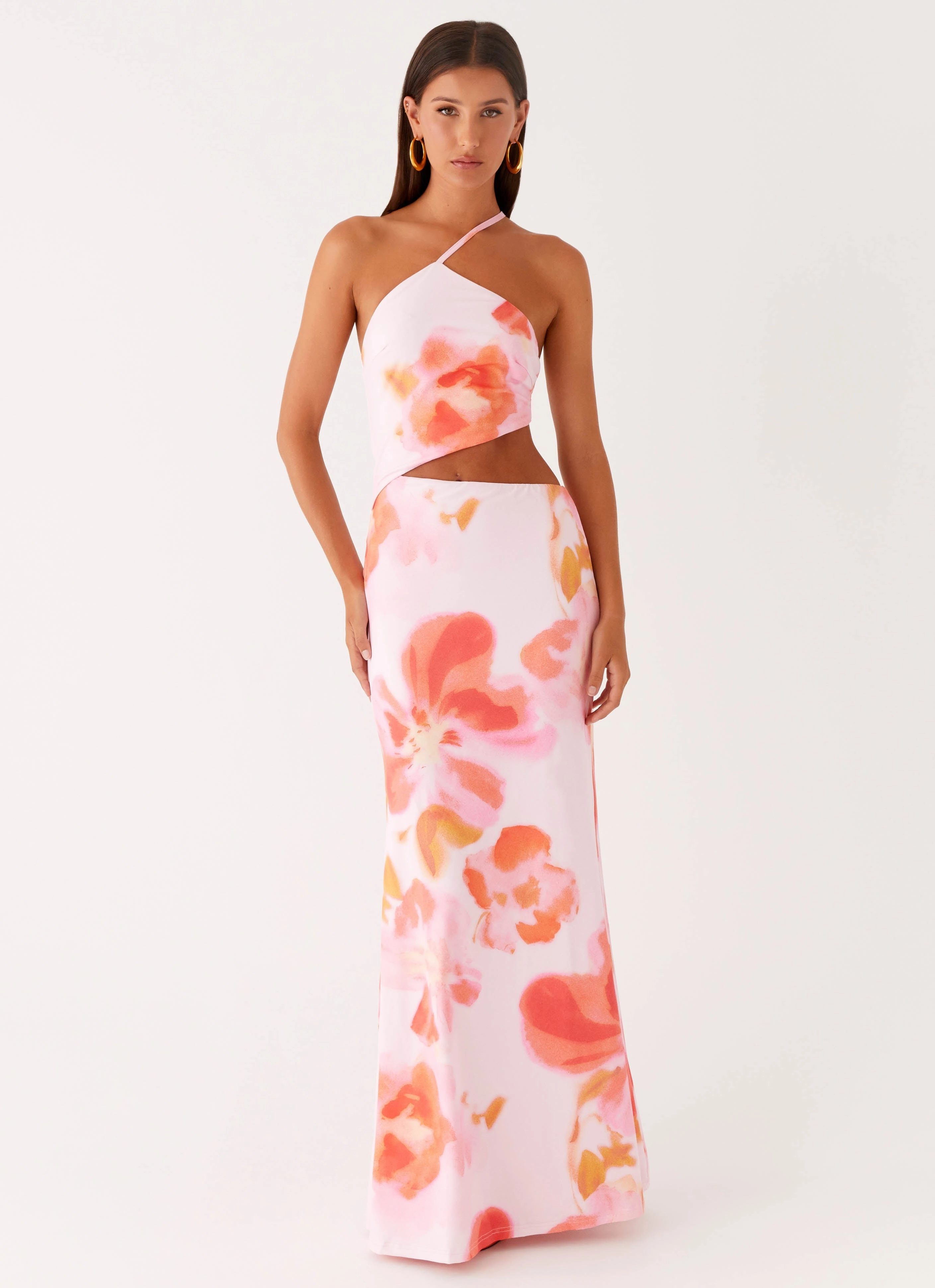 Wide Swing Chic Fit Riano Cut Out Maxi Dress - Blushing Blossom