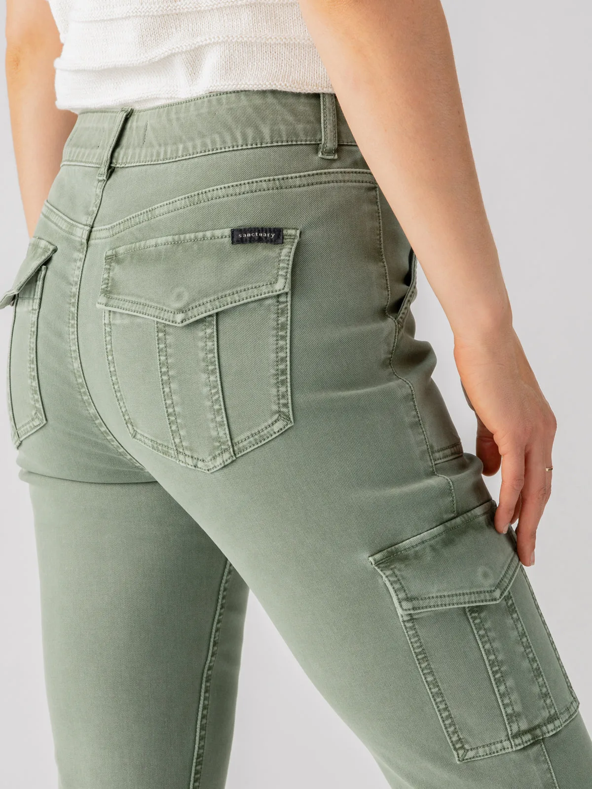 Stretchable Odor Control Treatment Sculpted Hayden Cargo Standard Rise Pant Dark Spruce