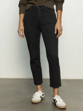 Timeless Fit Durable Seams Sculpted Hayden Standard Rise Straight Crop Pant Black