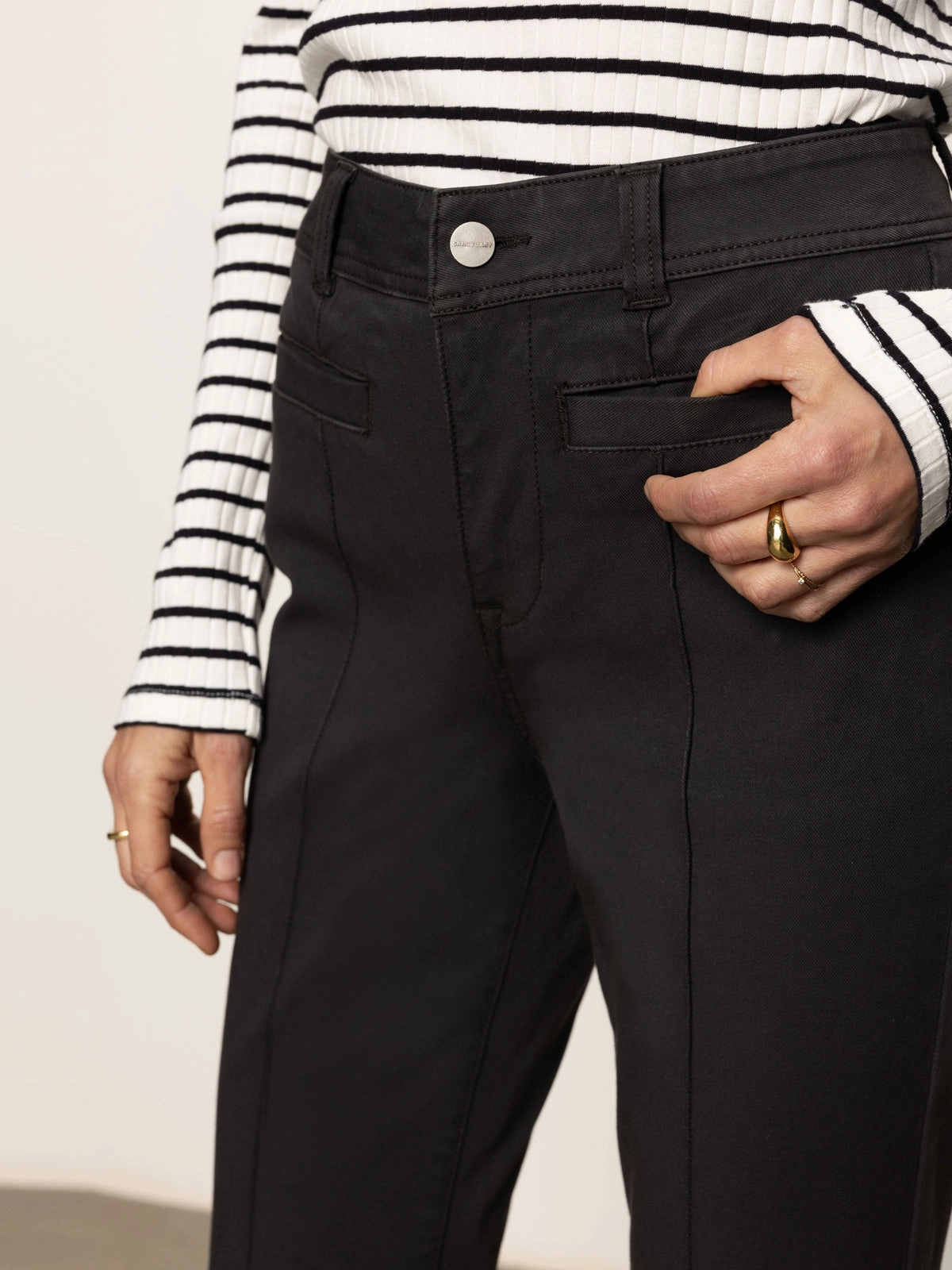 Sculpted Decks High Rise Capri Pant Black ZeroWaste Construction