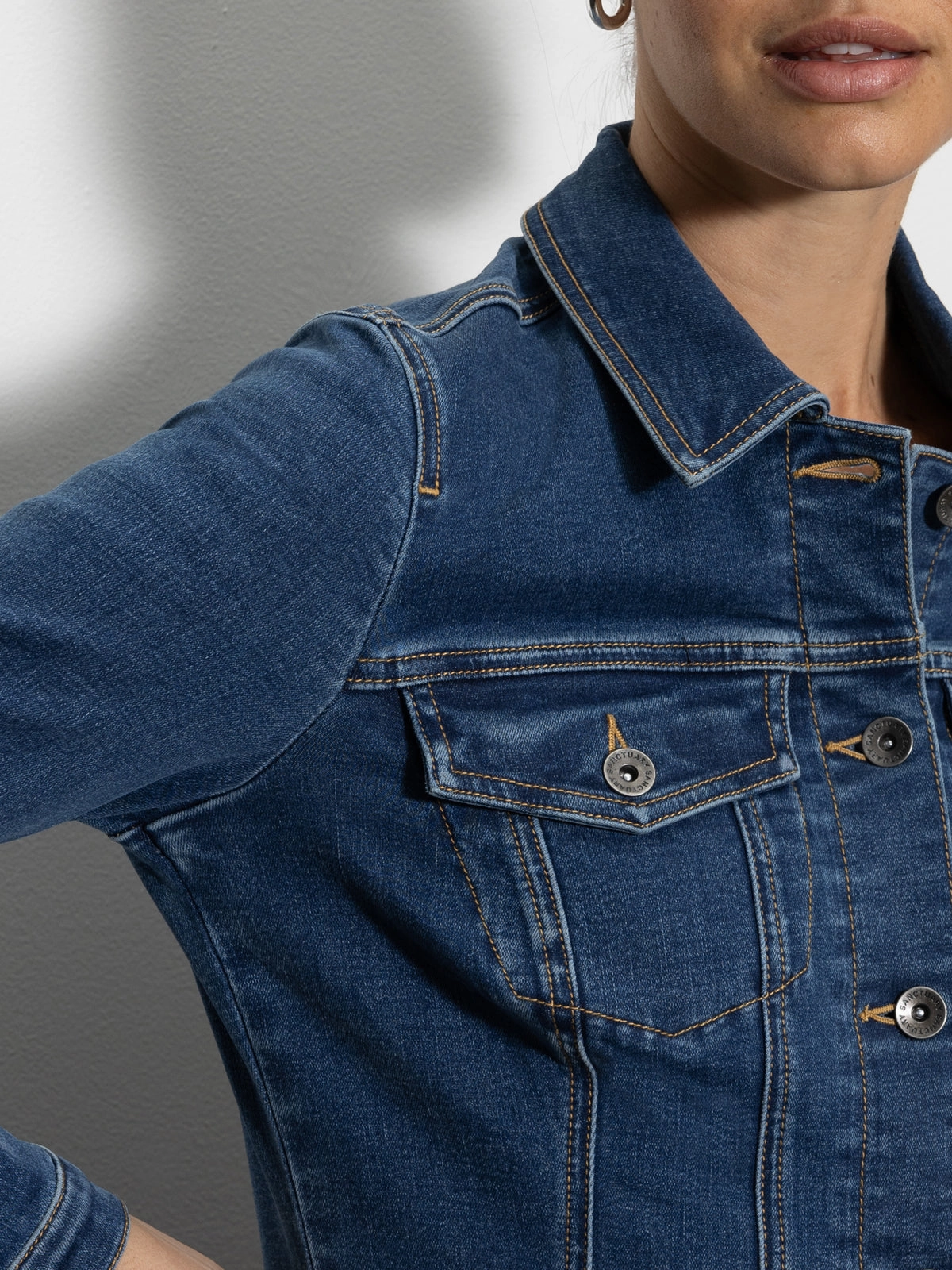 Odor Resistant Finish Sculpted Denim Mini Dress Royalty