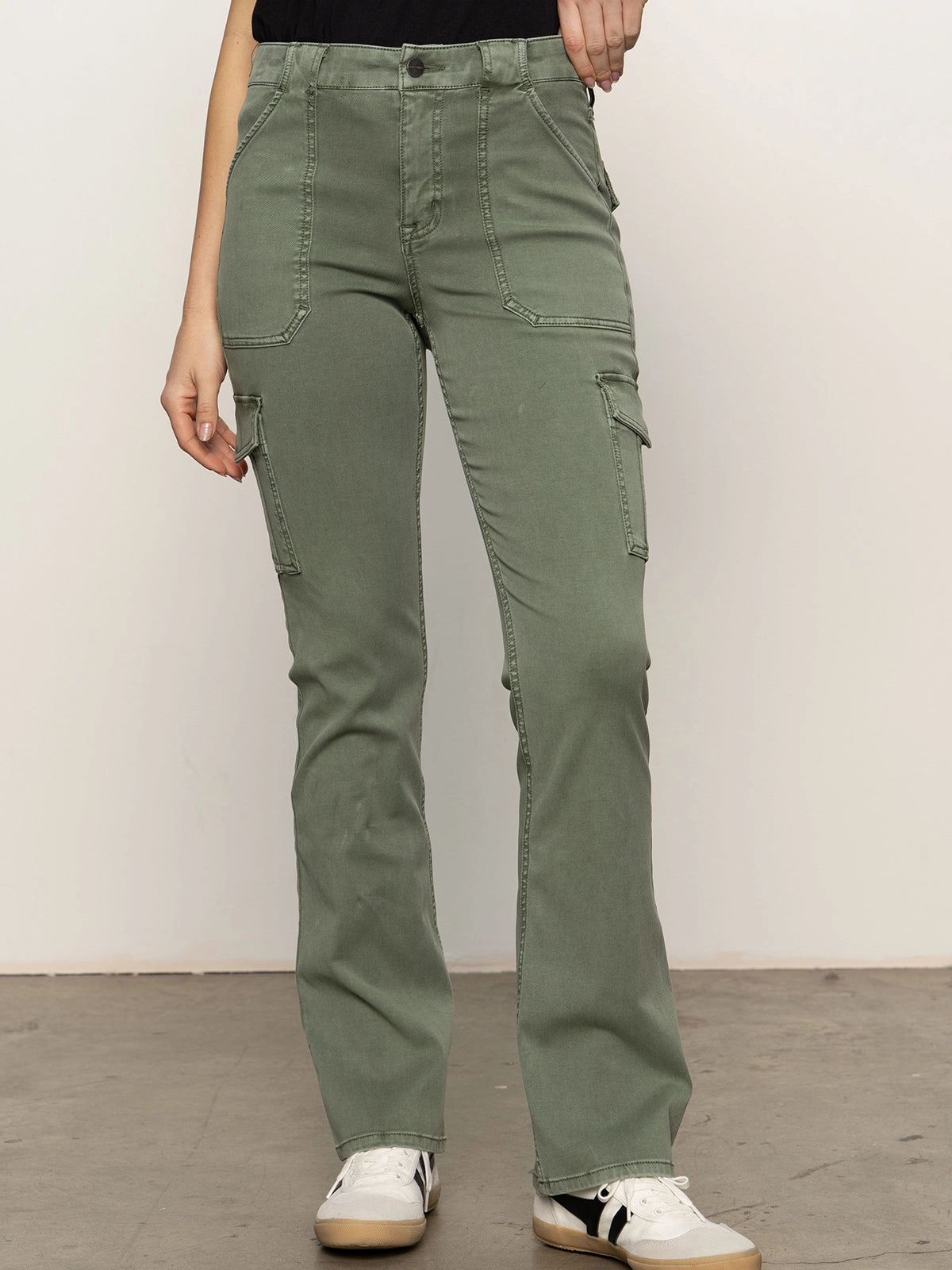 Sculpted Hayden Bootcut Pant Dark Spruce Contrast Stitch Accent LightweightFabric