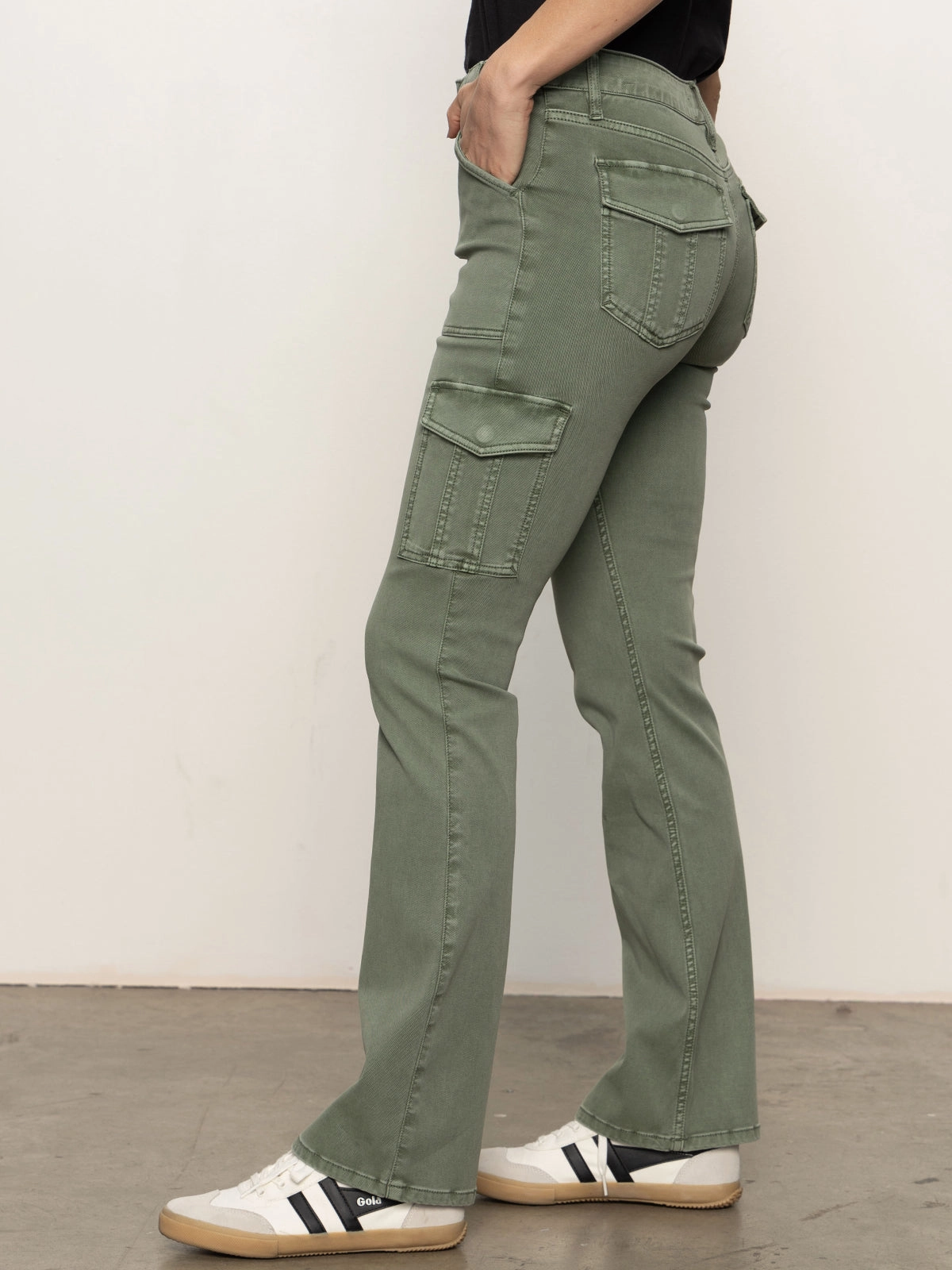 Sculpted Hayden Bootcut Pant Dark Spruce Button Down Collar