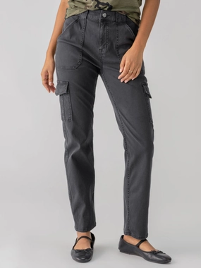 Sculpted Hayden Cargo Standard Rise Pant Black Non Restrictive Fit Reversible design