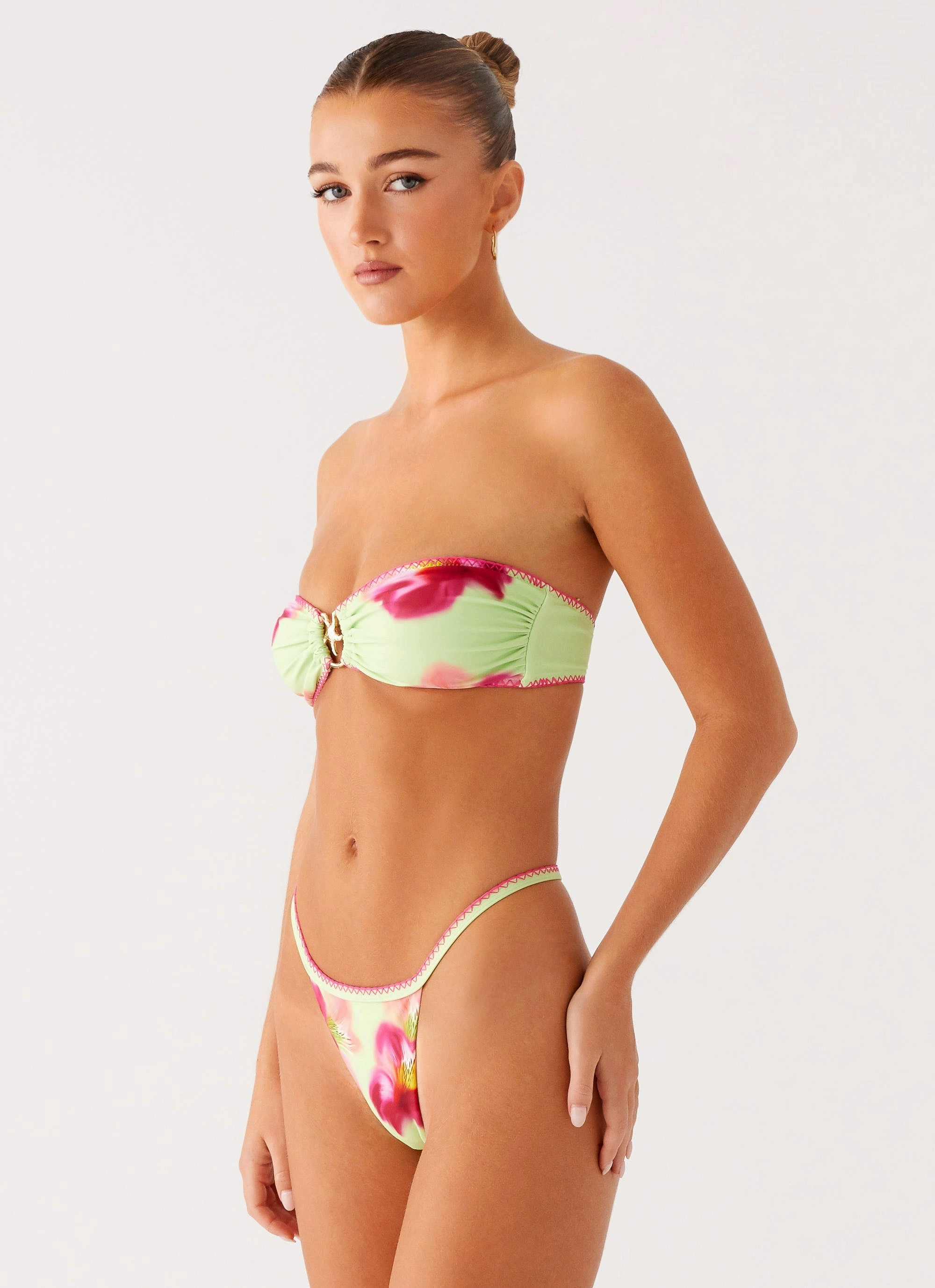 Trendsetter Laurel Bikini Bottom - Green Tropical