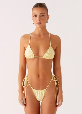 Lissy Bikini Bottoms - Yellow Side Tie Dawn Swim