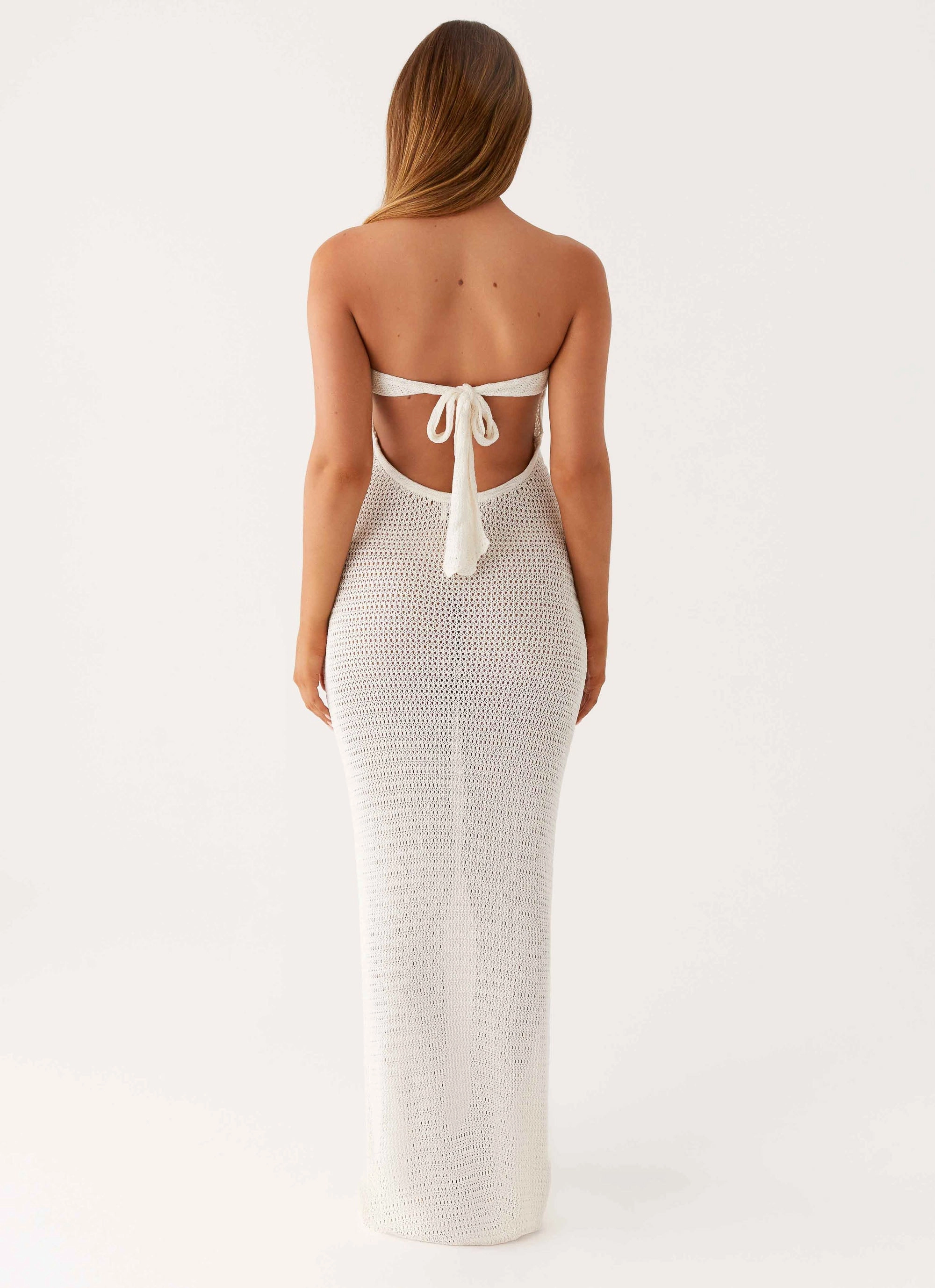 Detachable-Detail Seafoam Maxi Dress - Ivory