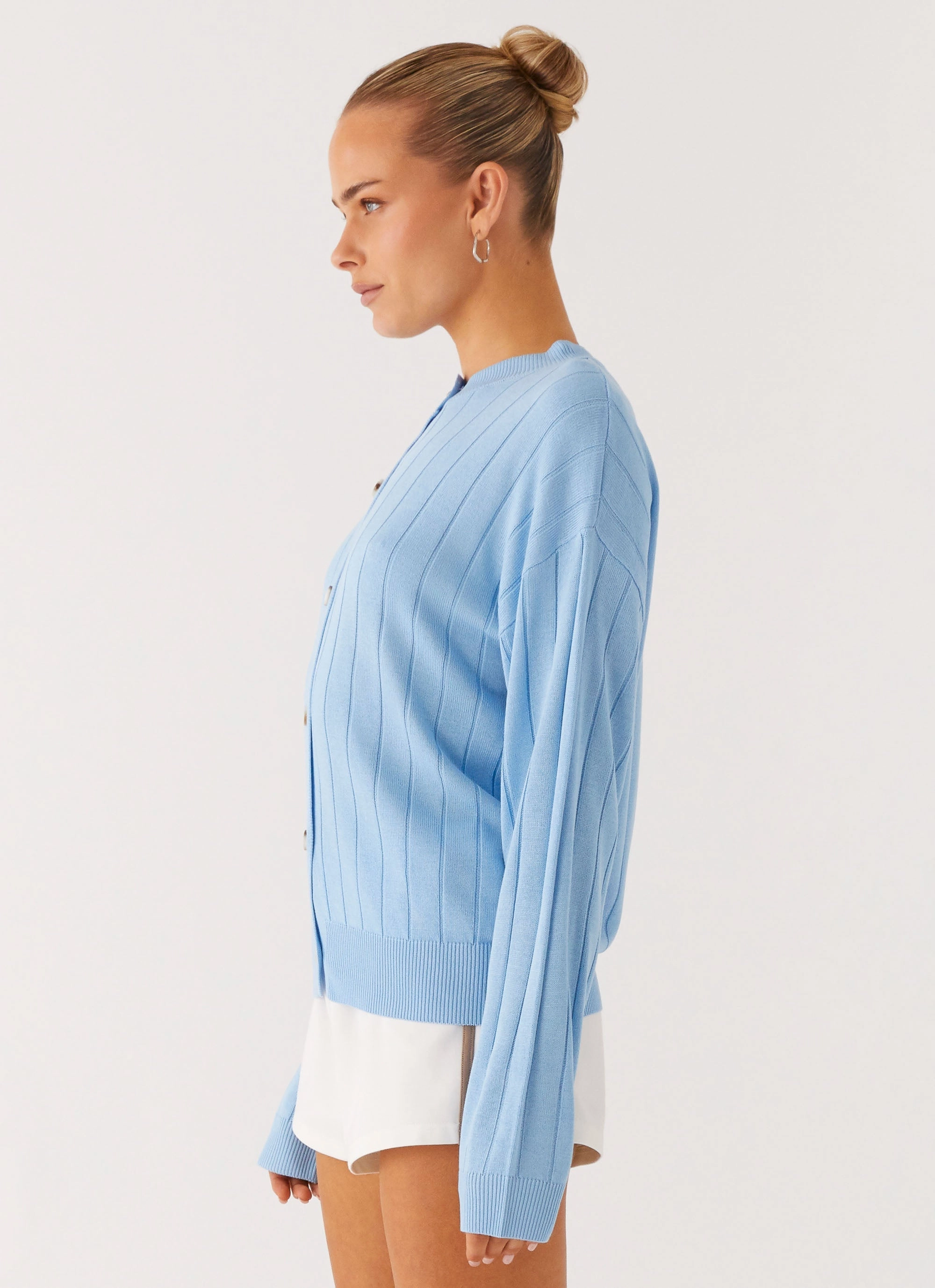 Interchangeable Liners Leo Oversized Cardigan - Sky Blue