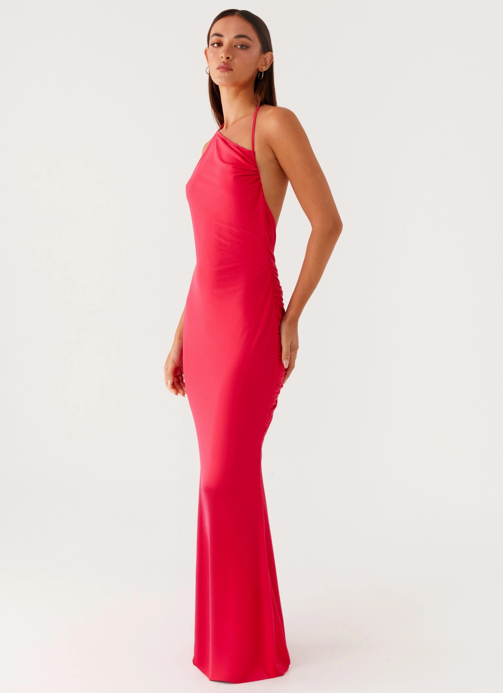 Amari Maxi Dress - Raspberry Stylish dinner attire City Flow