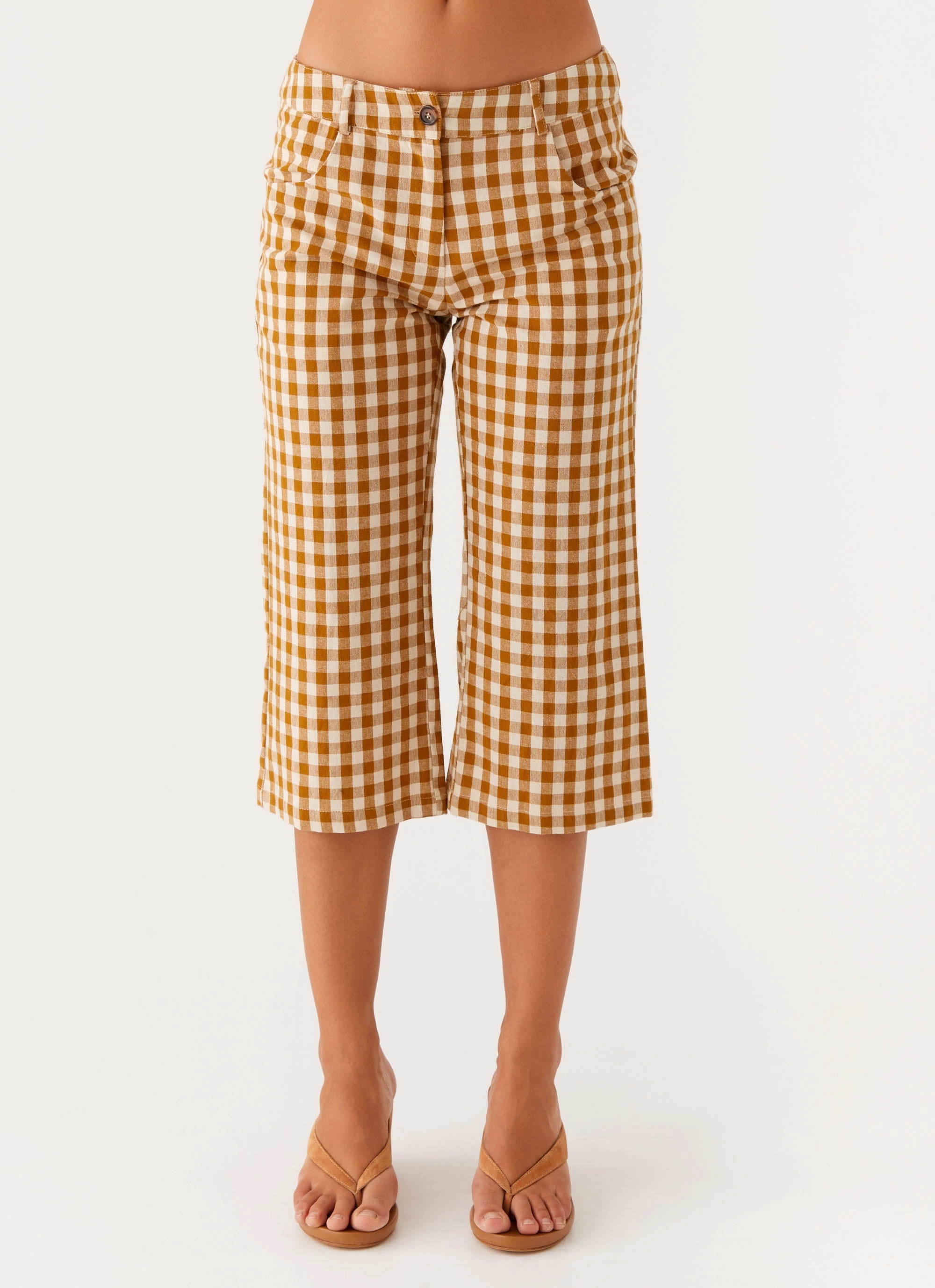 Air Comfort Radley Capri Pants - Brown Gingham