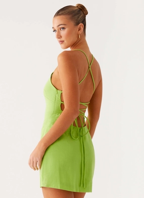 Seaside Escape Mini Dress - Lime Comfy Detail Soft-touch daywear