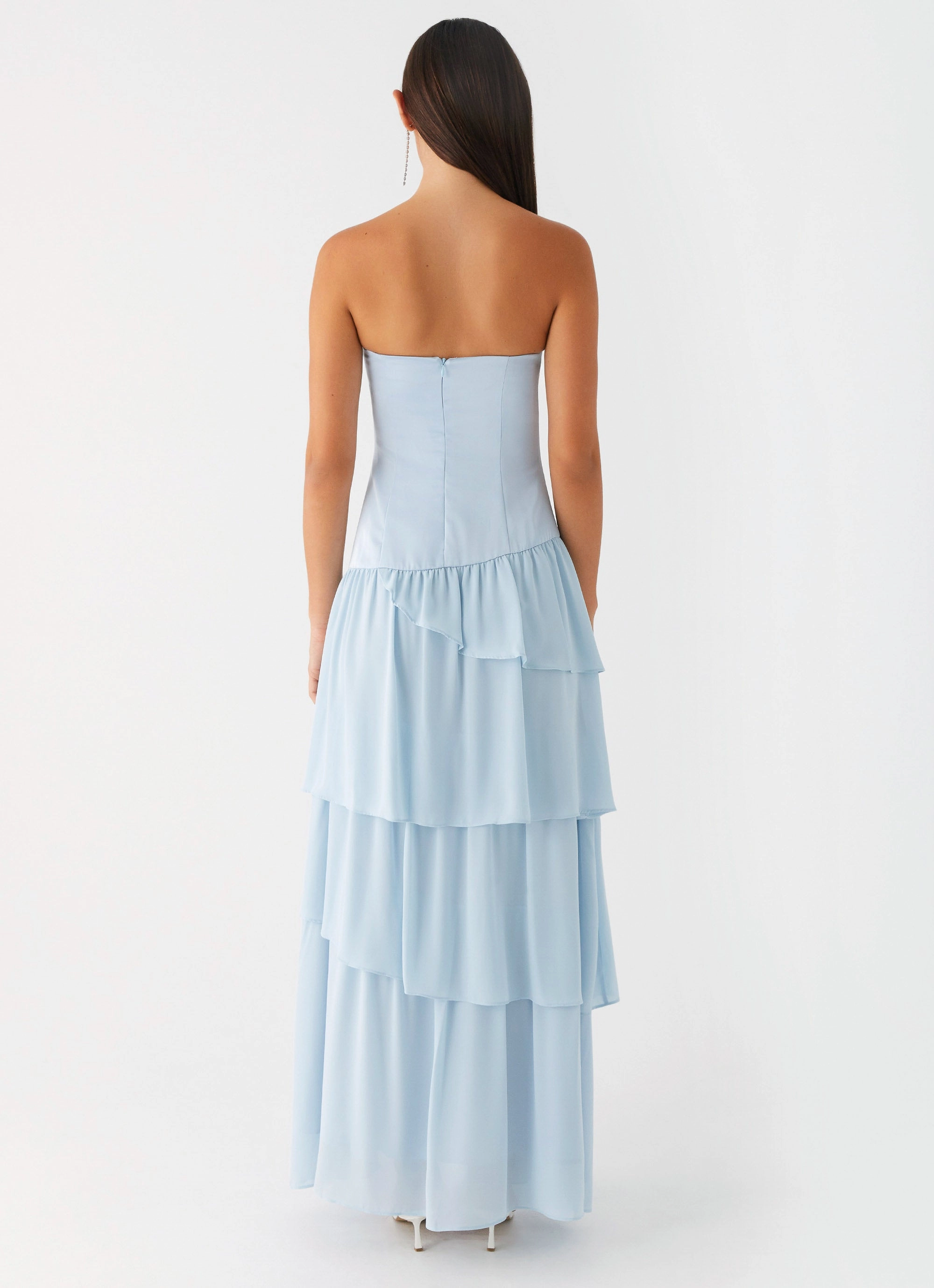 Lightweight Piece Chill Lines Our Story Maxi Dress - Pastel Blue