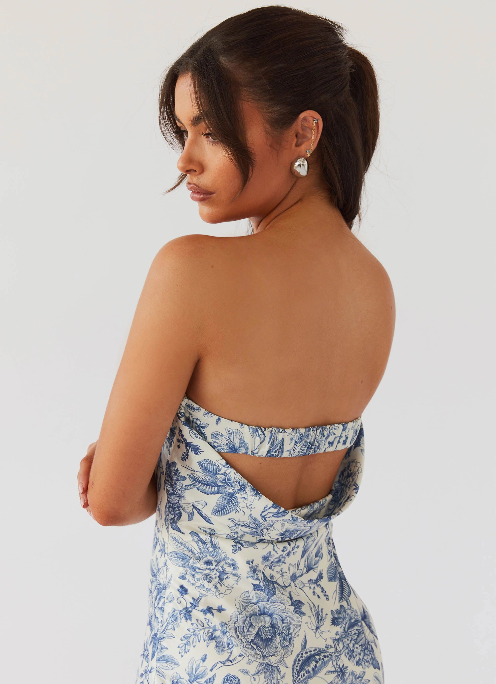 Chill Base Empire-Waist Summer Lover Maxi Dress - Blue Paisley