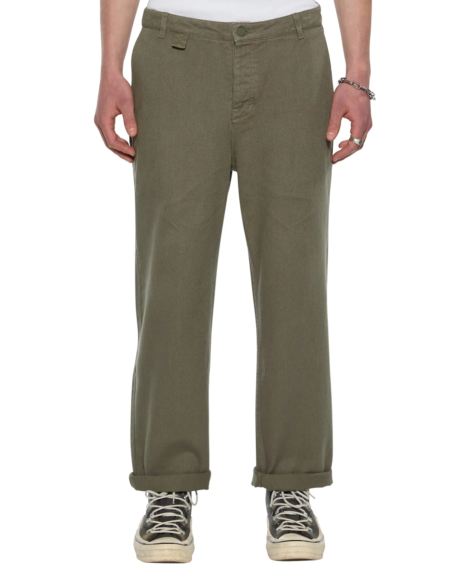 Secure Pocket Closure RIVAL CHINO TROUSER KHAKI Distressed finish Ventilated Mesh Lining