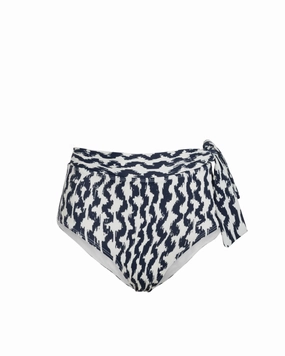 Side Tie High Waist Bottom In Elysia Waves holiday Sun Safe