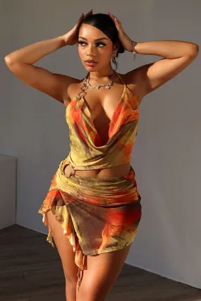 Sensation Mesh Print Dress Summer Air Cozy Drape