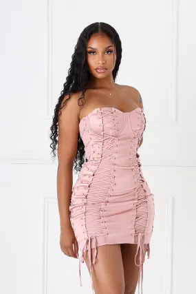 Smart Piece Soft touch evening dress Sephora Satin Lace Up Mini Dress