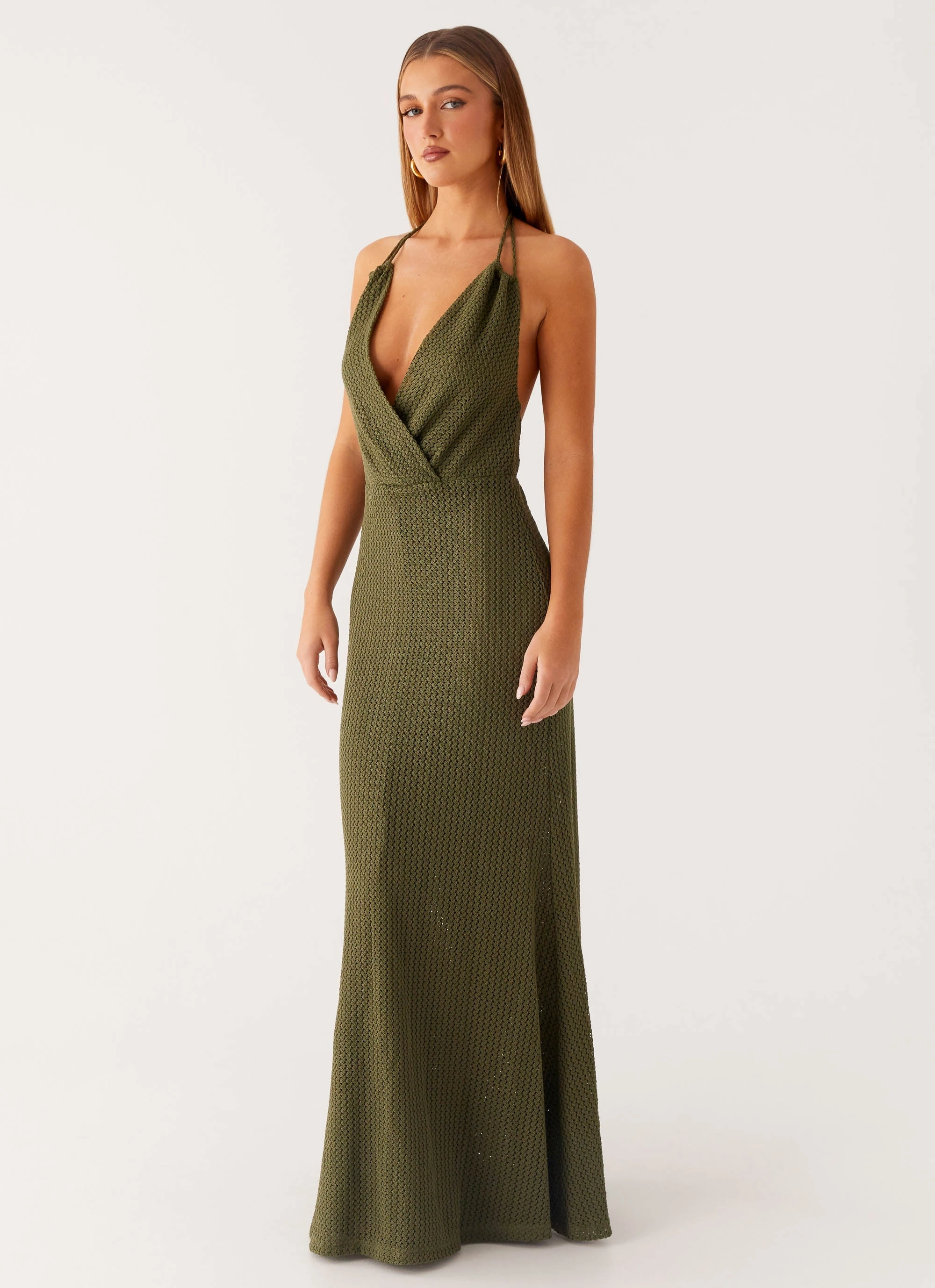 Classic Wear Garden Scene Thora Maxi Dress - Olive