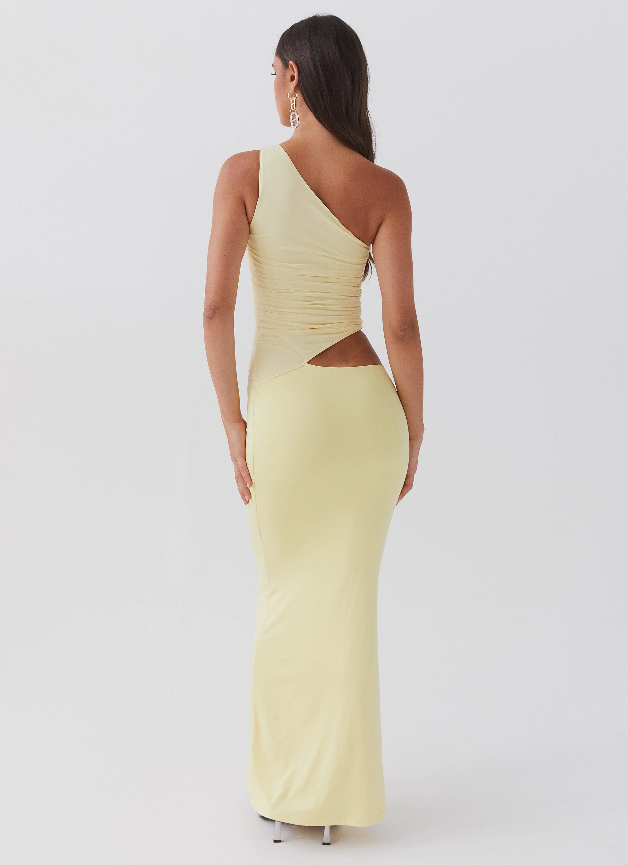 Clean Outfit Seranella One Shoulder Maxi Dress - Lemon