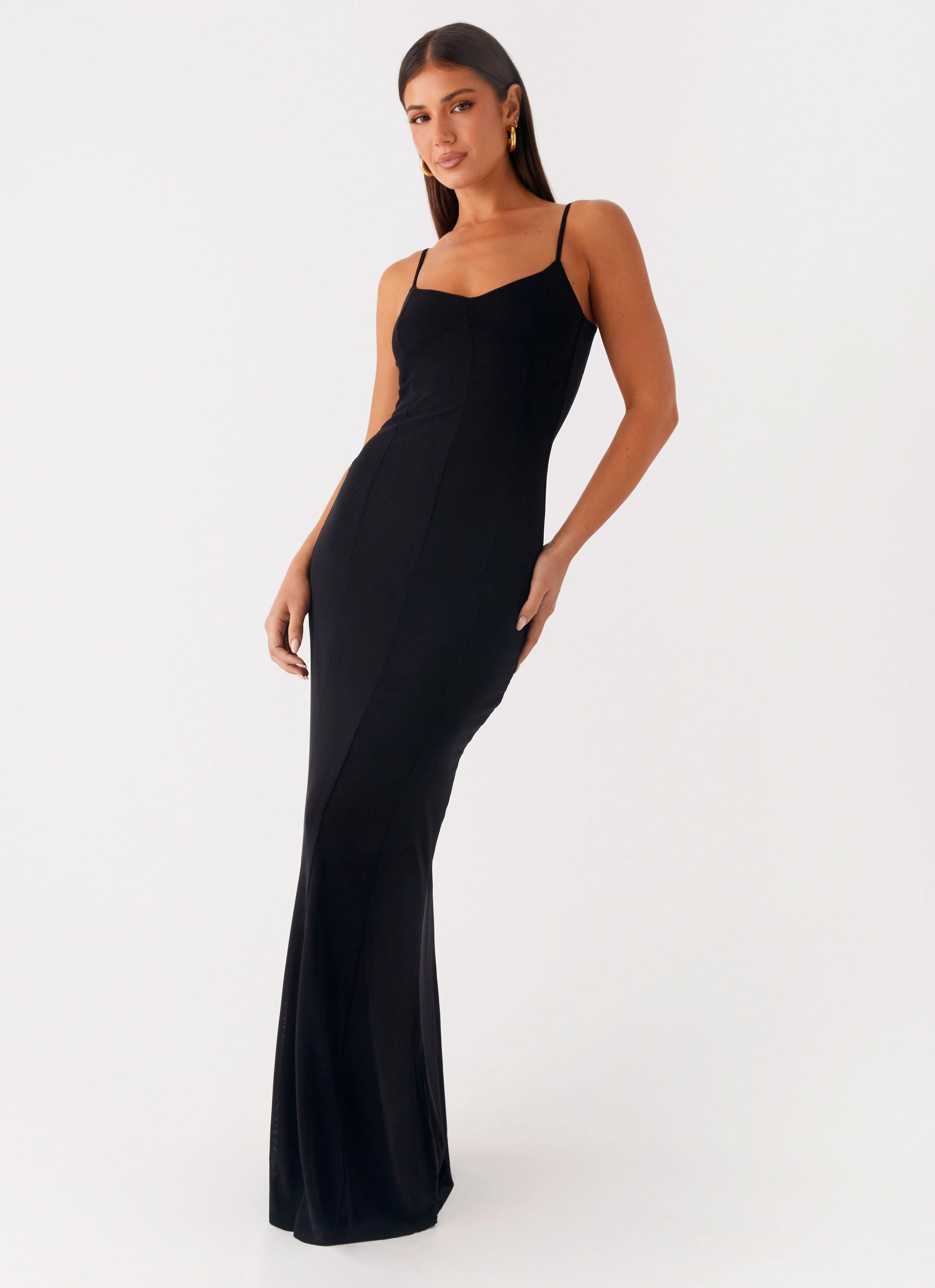Serene Escape Maxi Dress - Black Smile Soft Elegant Simplicity