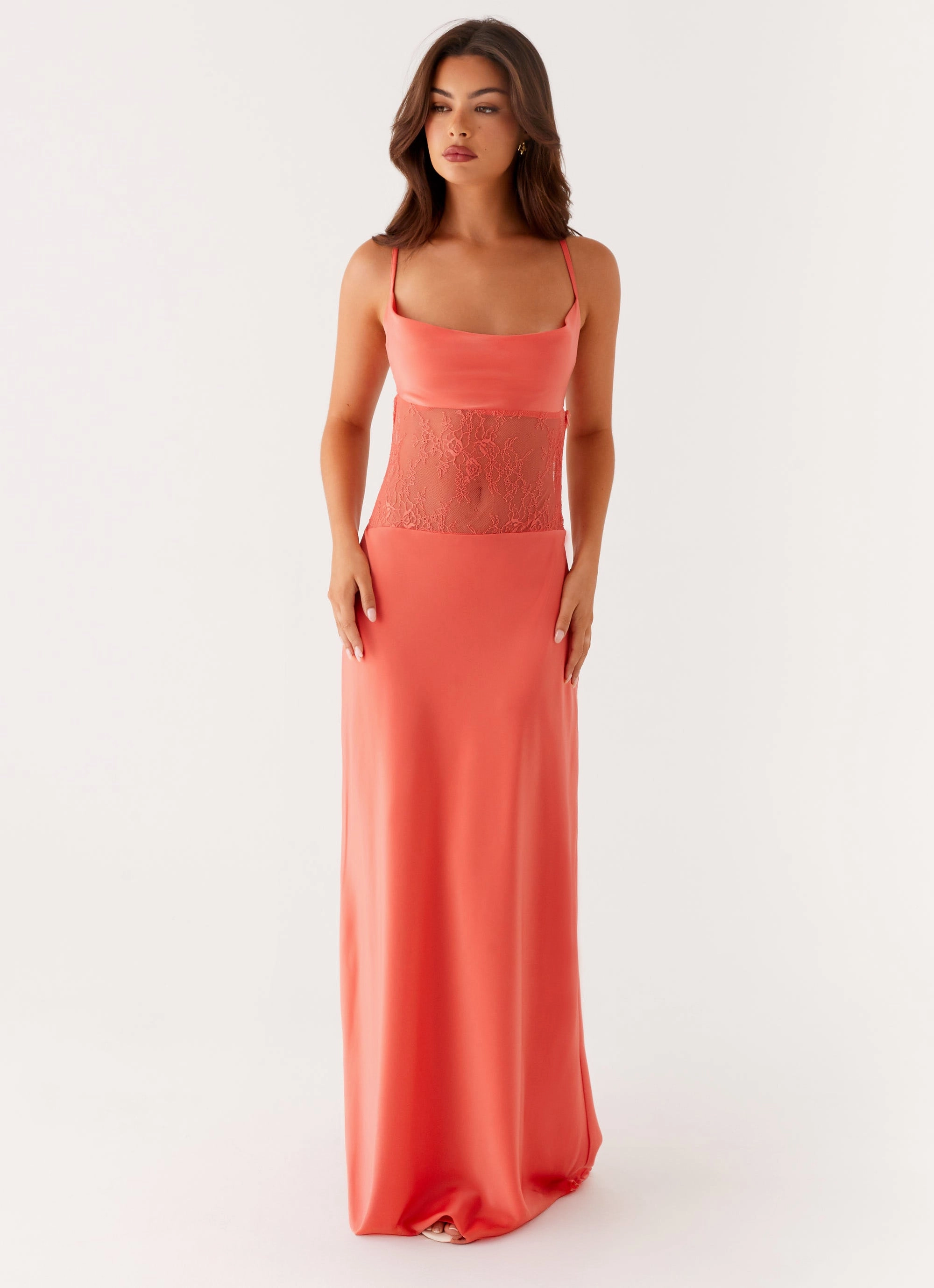 Shae Maxi Dress - Tangerine Skin Touch Party Floral
