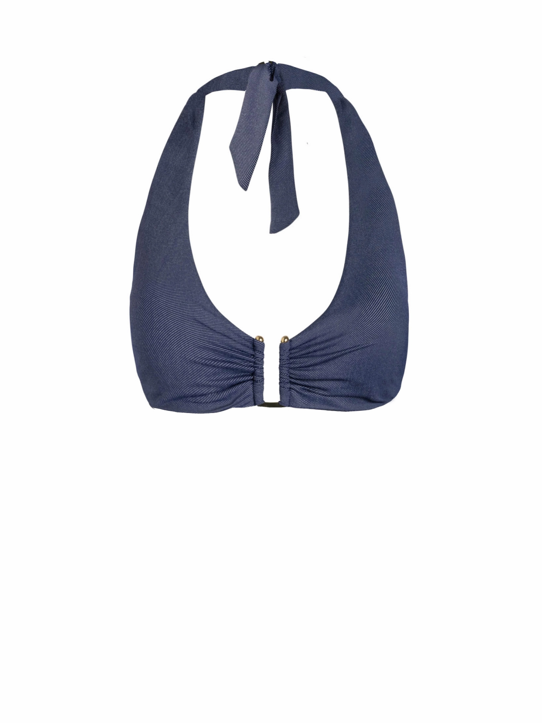Shana Top In Indigo Twill Deep V