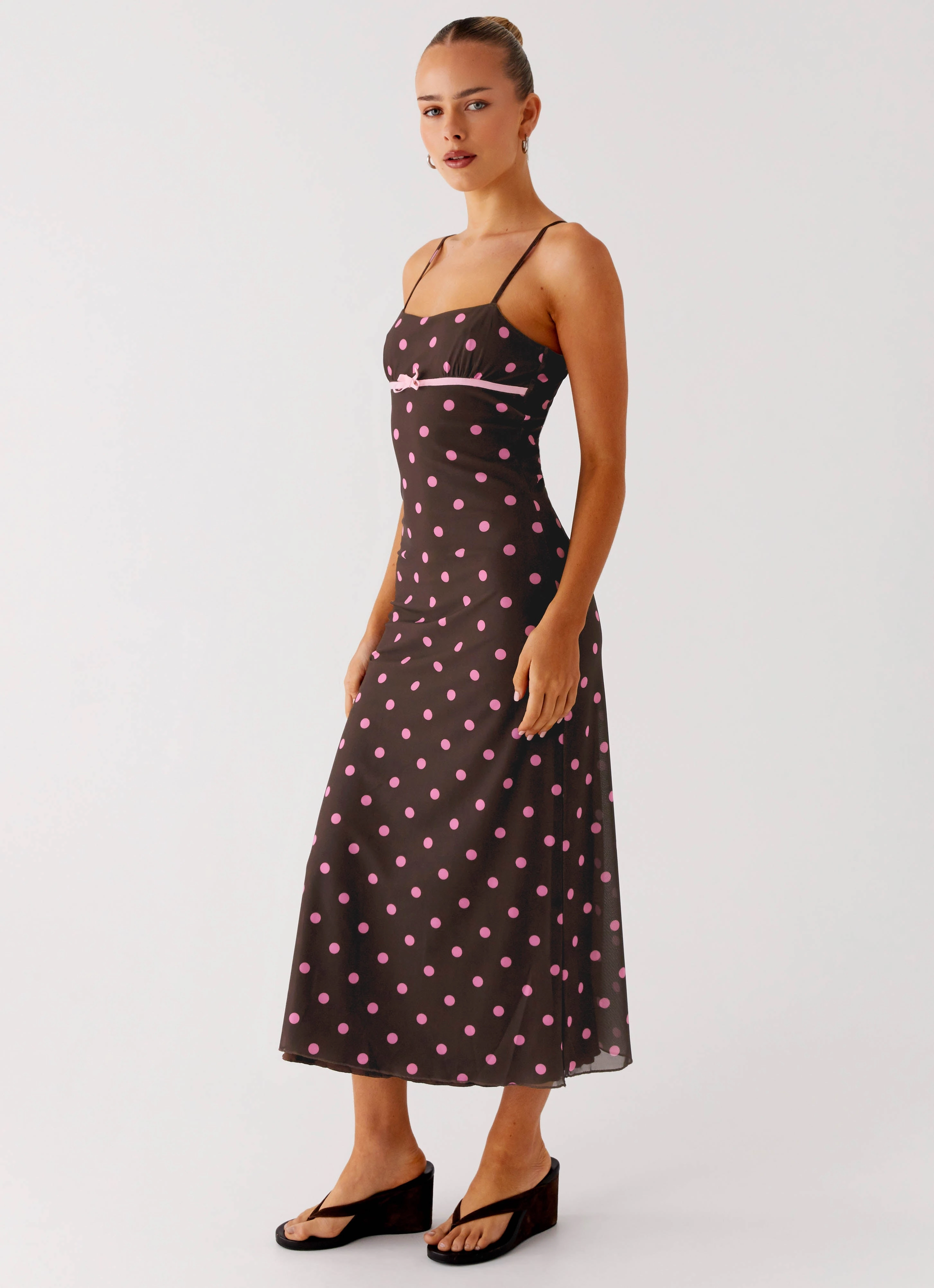 Fit for All Seasons Latto Midi Dress - Chocolate Strawberry Dot