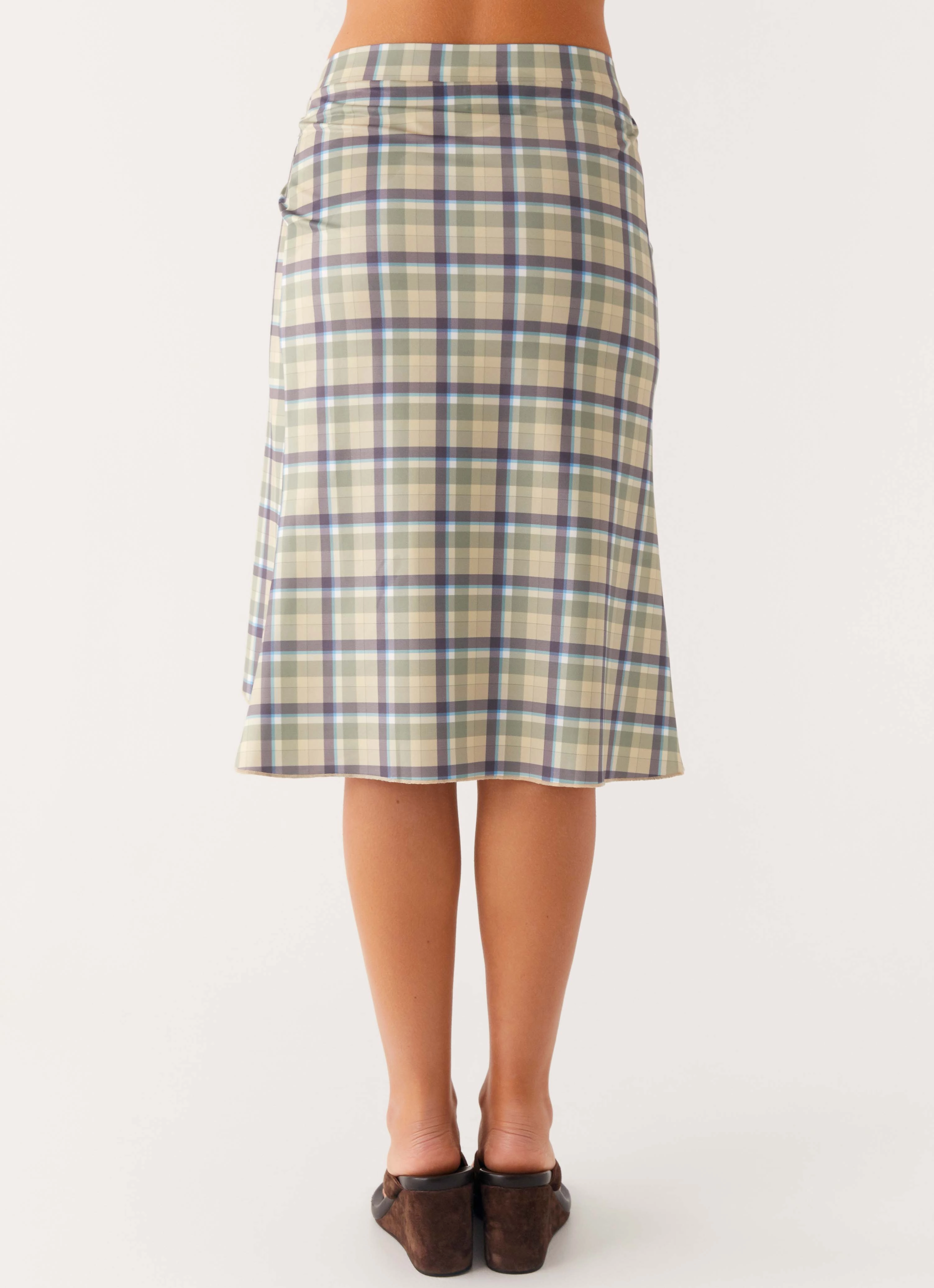 Smooth Cut UV Protection Shes A Lady Midi Skirt - Cedar Check