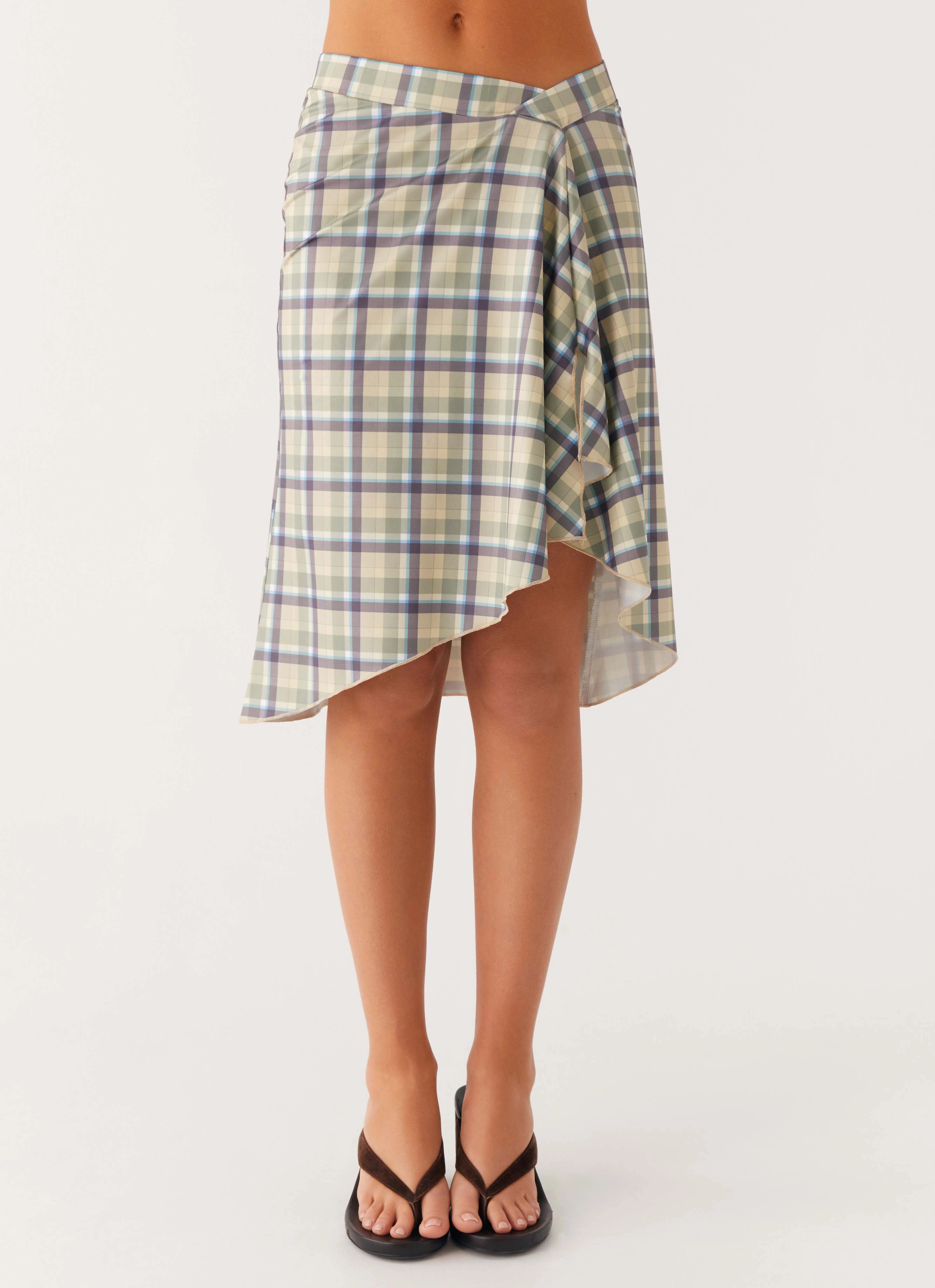 Shes A Lady Midi Skirt - Cedar Check Smart Style Thermal regulation